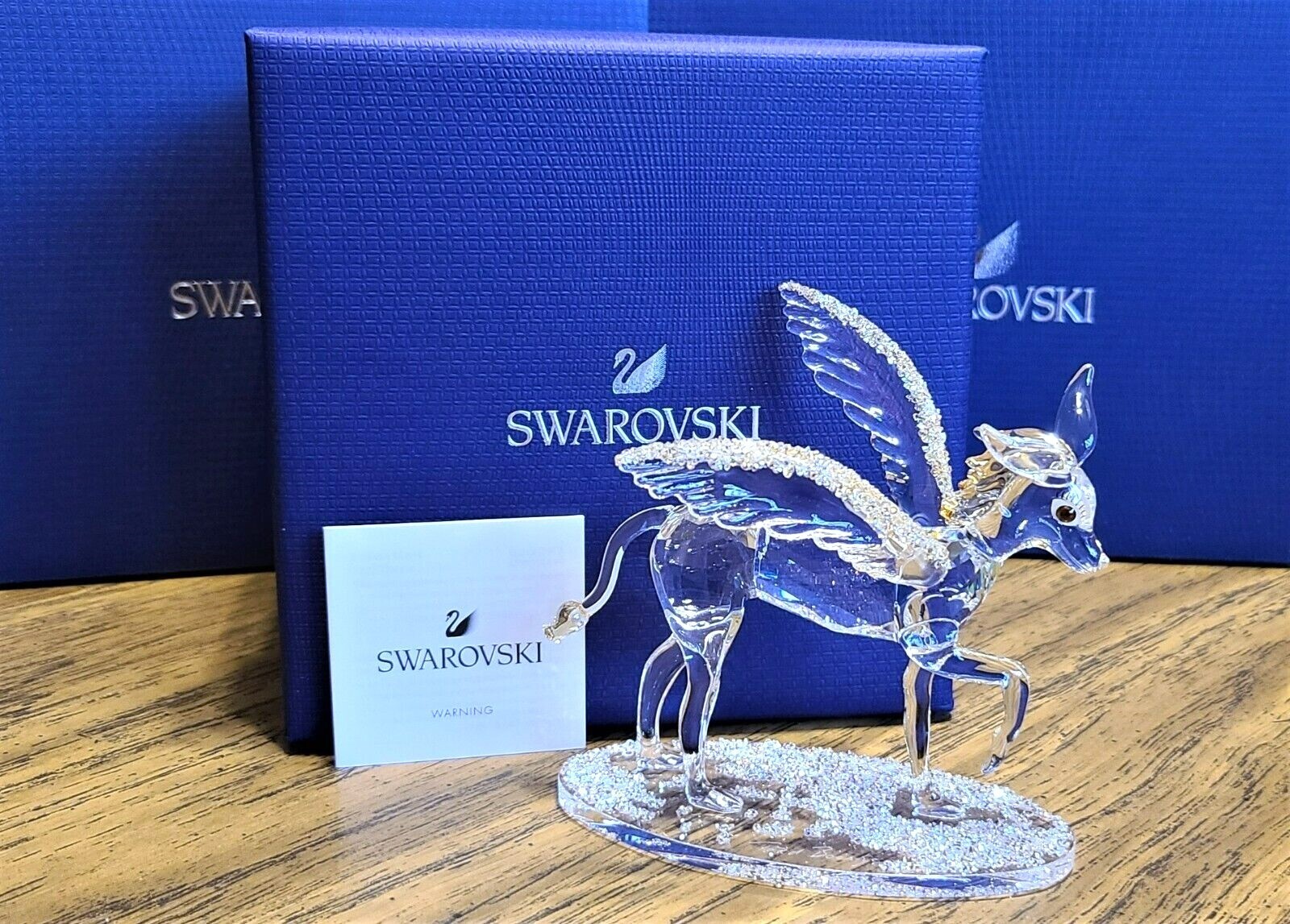🪽 Swarovski Crystal *SIGNED* 2019 Winter Sparkle Mythical Grazelle Figurine NIB