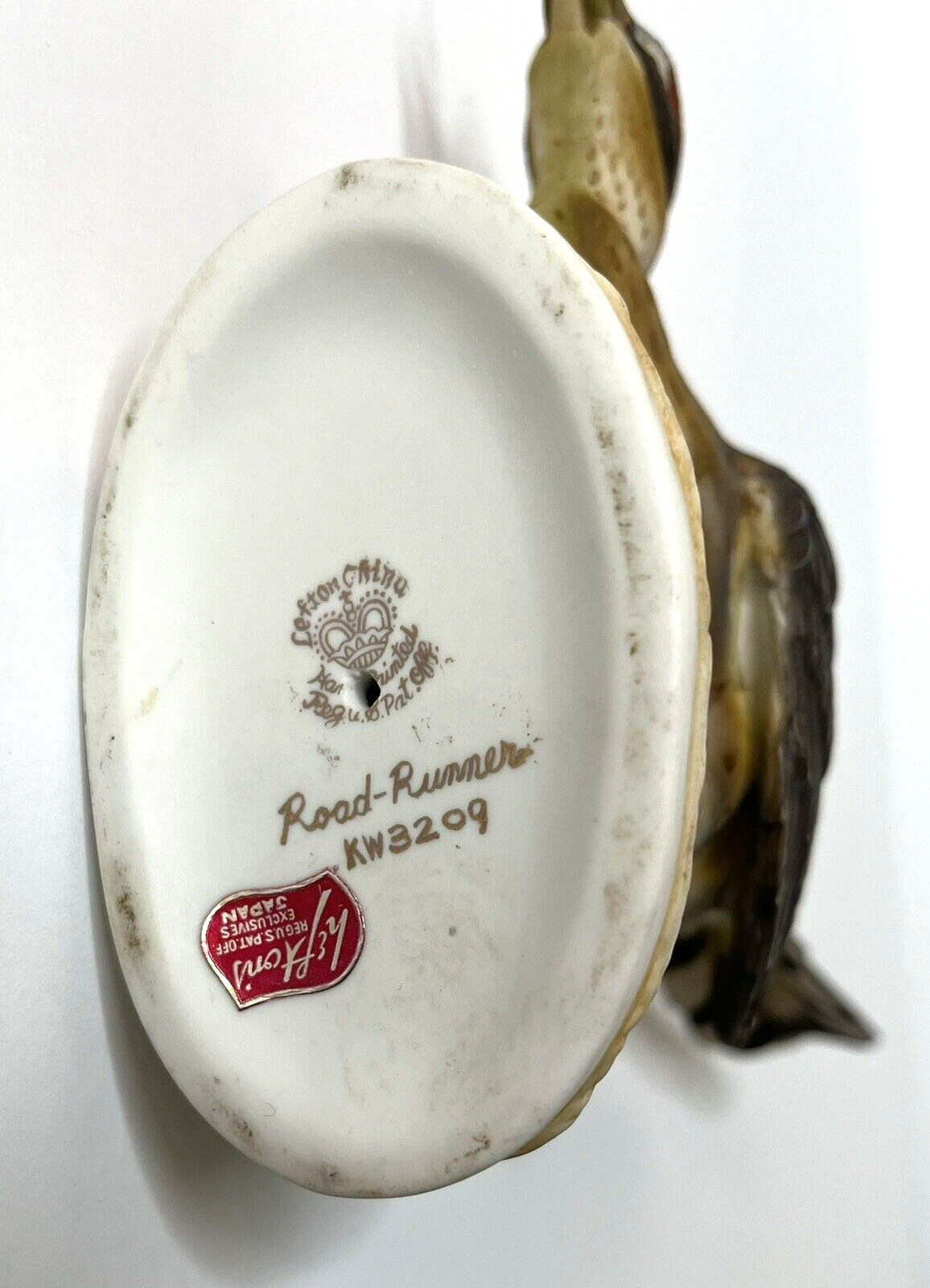 Vtg LEFTON RoadRunner Hand Painted Porcelain Bisque Original Sticker Japan