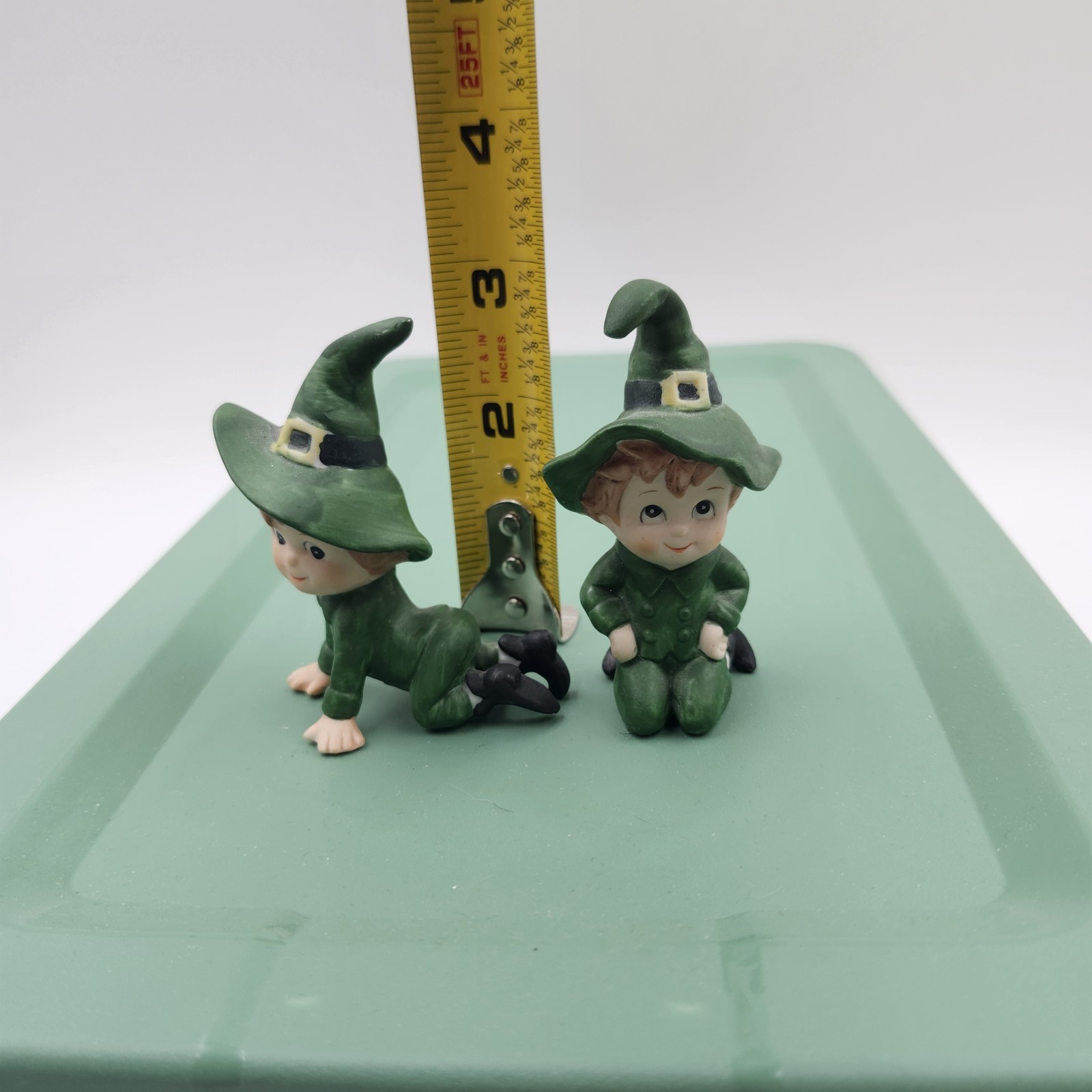 Vintage St. Patrick’s Day leprechauns Lefton figurine pixie elf witch hat