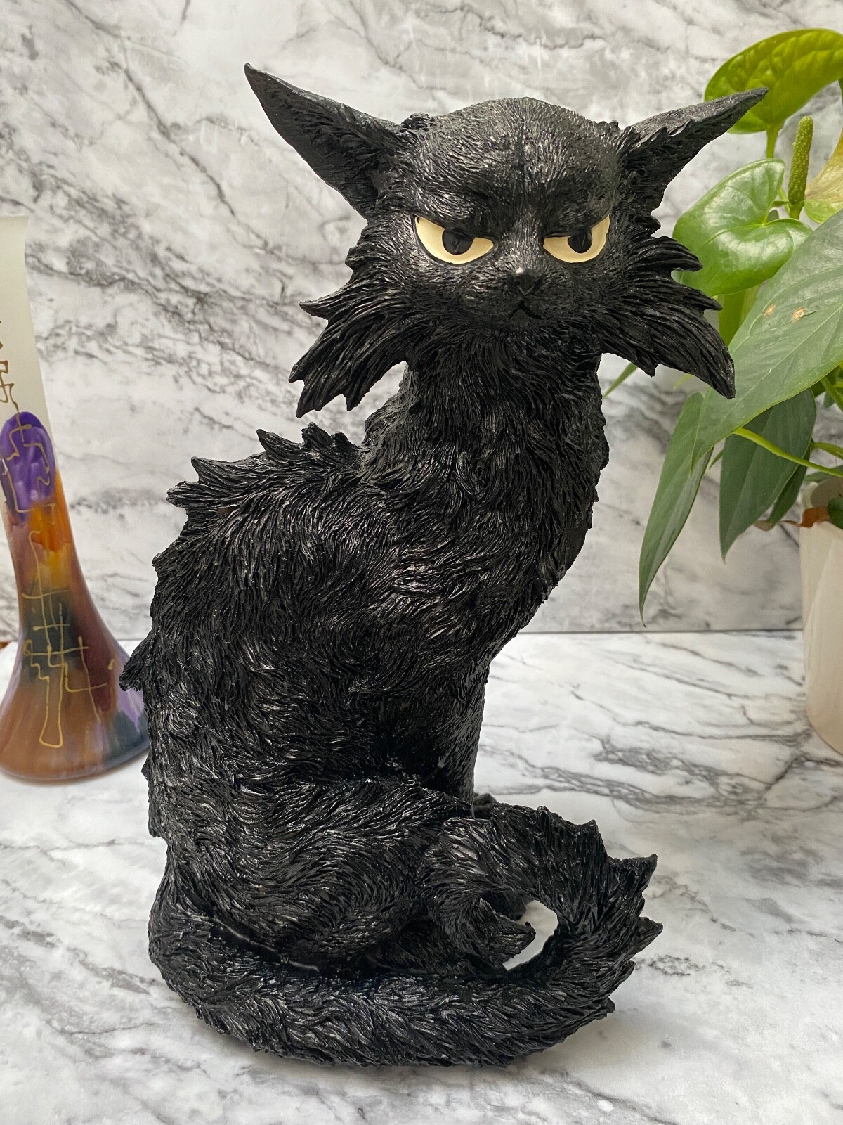 Large Black Cat Salem Witch Figure Statue Witchcraft Ornament New & Boxed 32cm