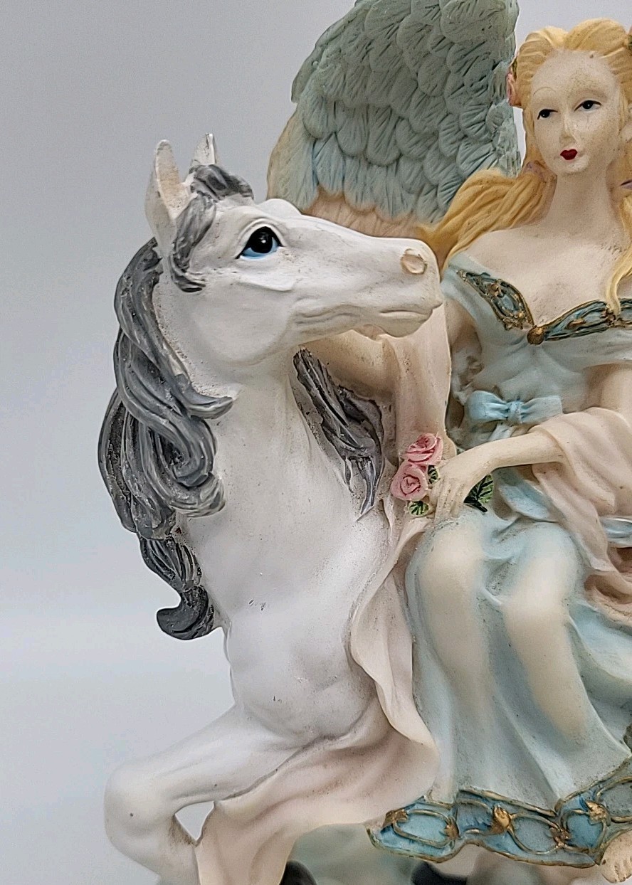 Angel on a White Horse Figurine Pastels Collection by Young’s Inc. Fairy Pixie
