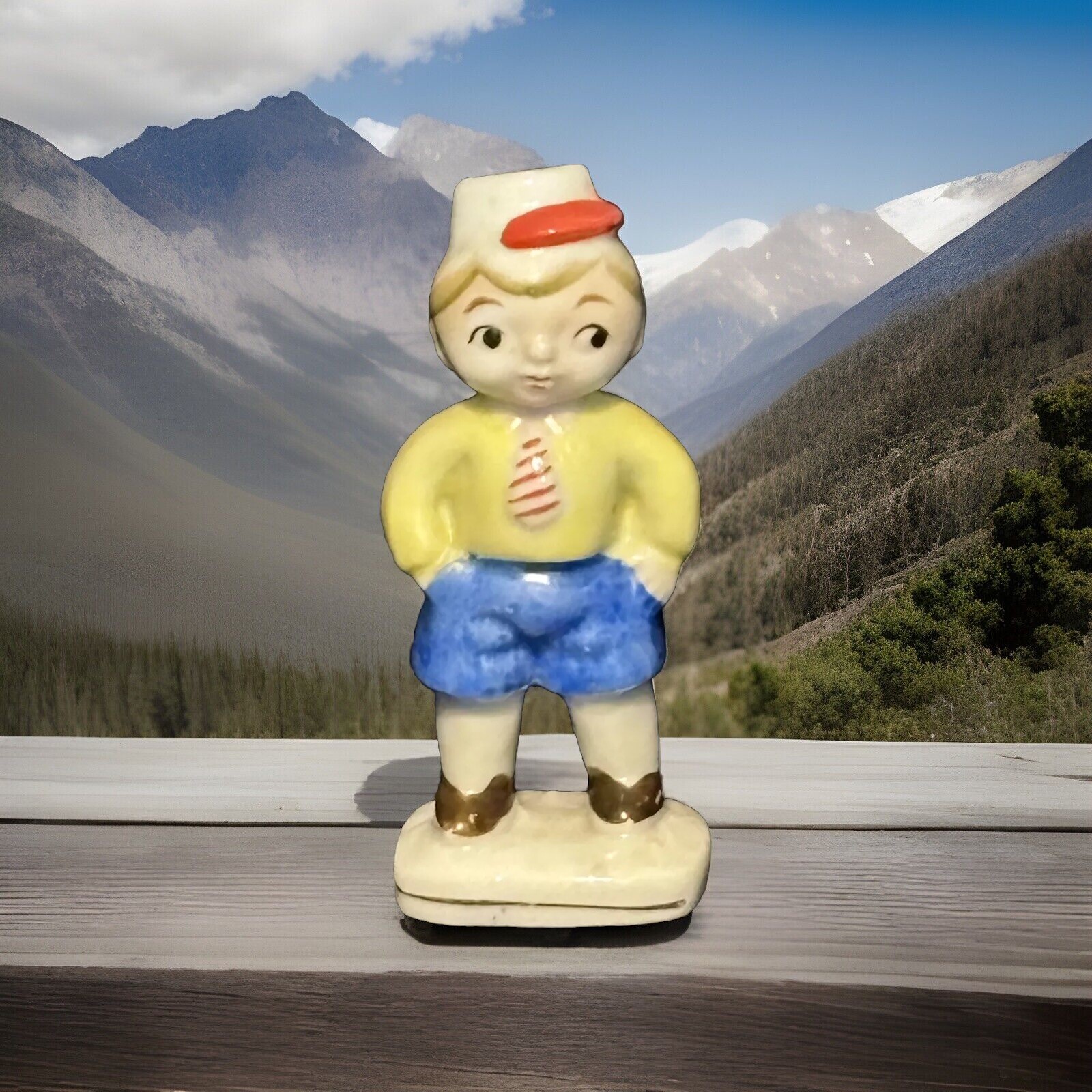 Vintage MCM Hand Painted Young Boy Japan (h)