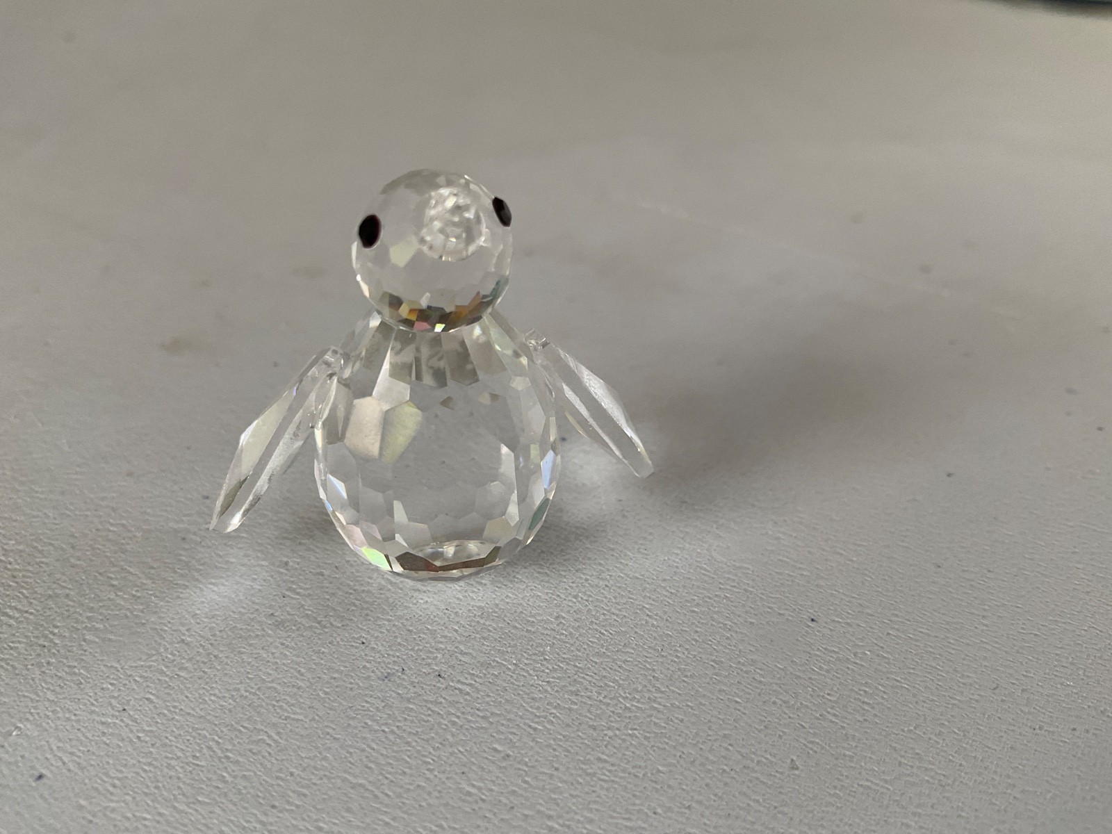 Swarovski Crystal Penguin Figurine Clear with Black Eyes 1.25”