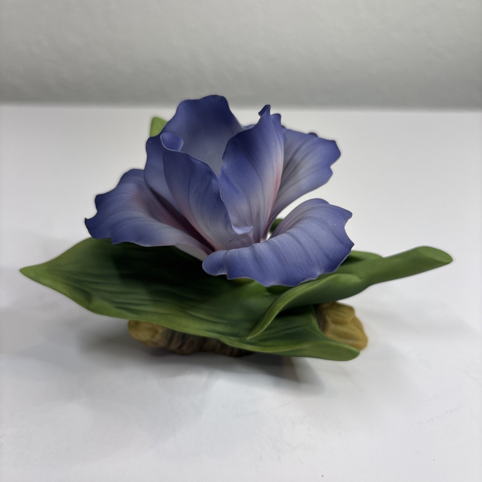 Vintage 1980’s Bisque Porcelain Purple Iris Andrea by Sadek Chic Decor Flower