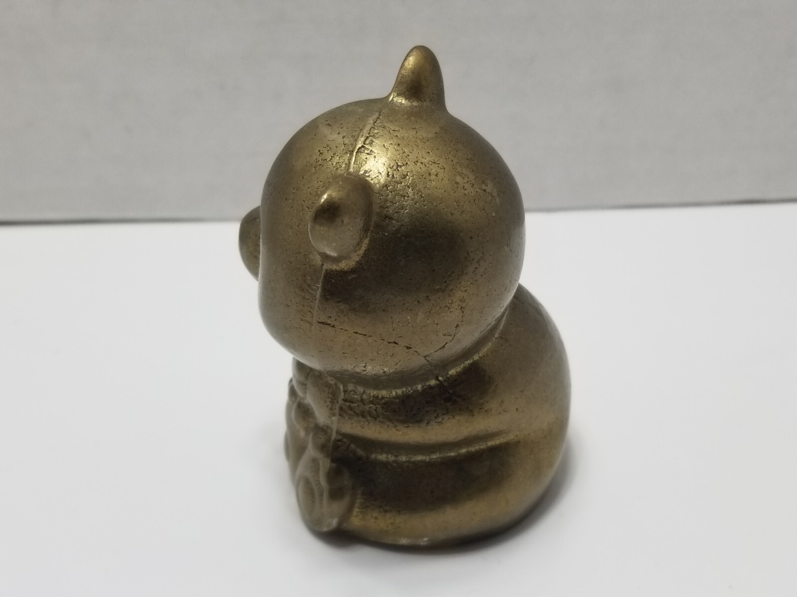 Vintage Brass Panda Bear Garanted Massiv Messing Lacared Figurine Paperweight 3″