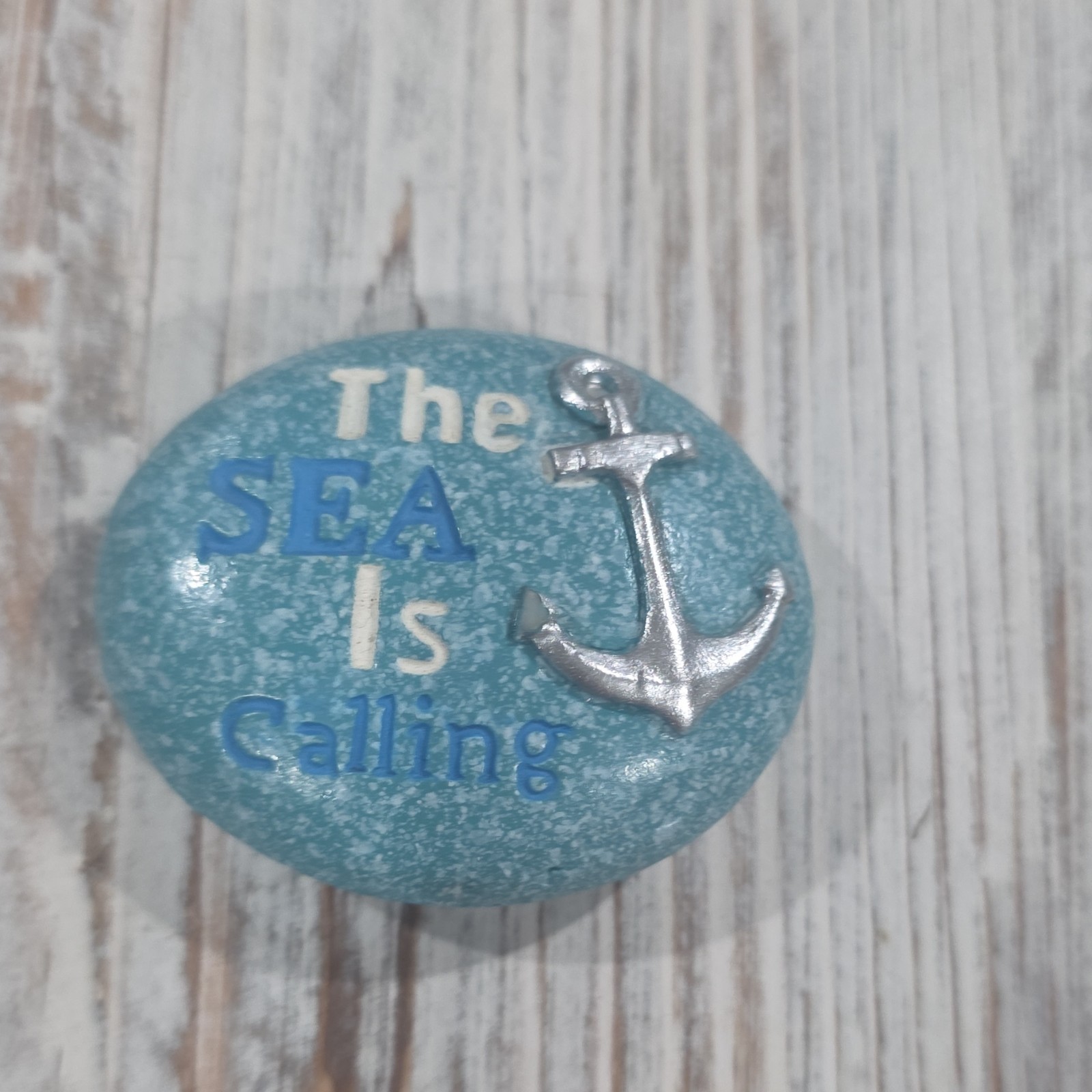 Blue Silver White Nautical Anchor Sea Decorative Figurine Sculpture, Unisex