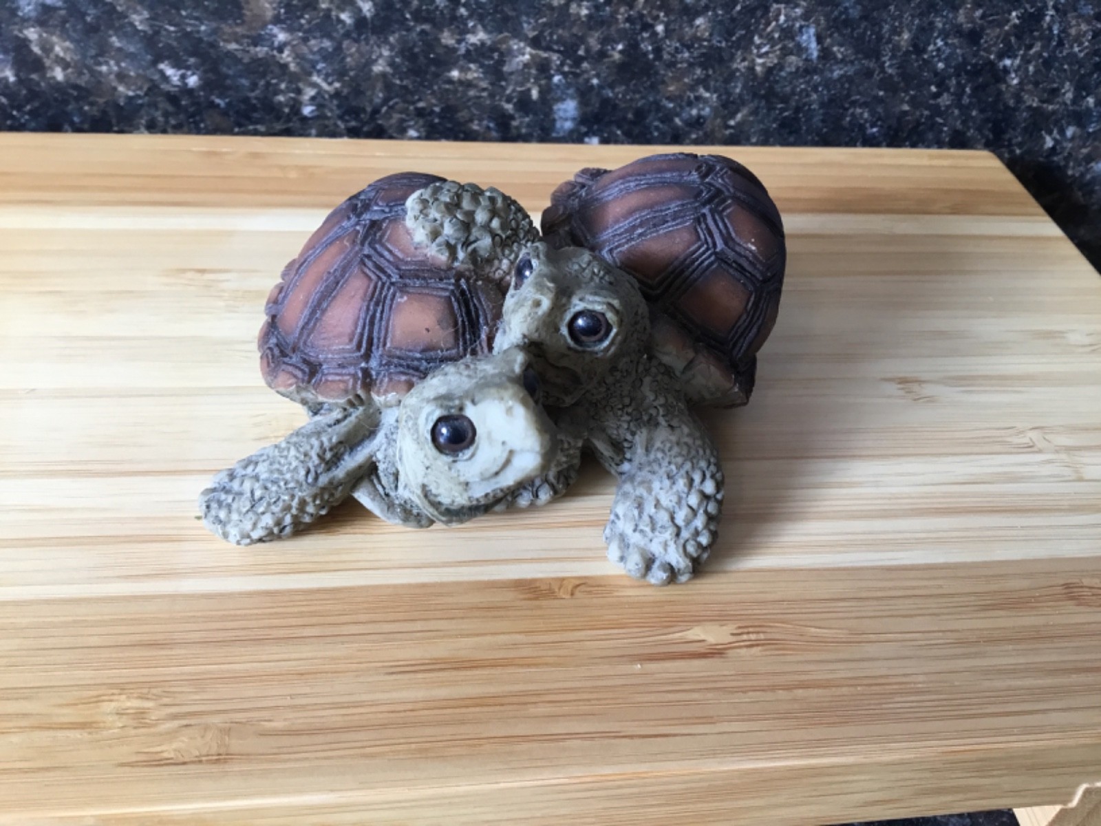 Stone Critter couple Tortoises Turtles sign dated figurine 1993