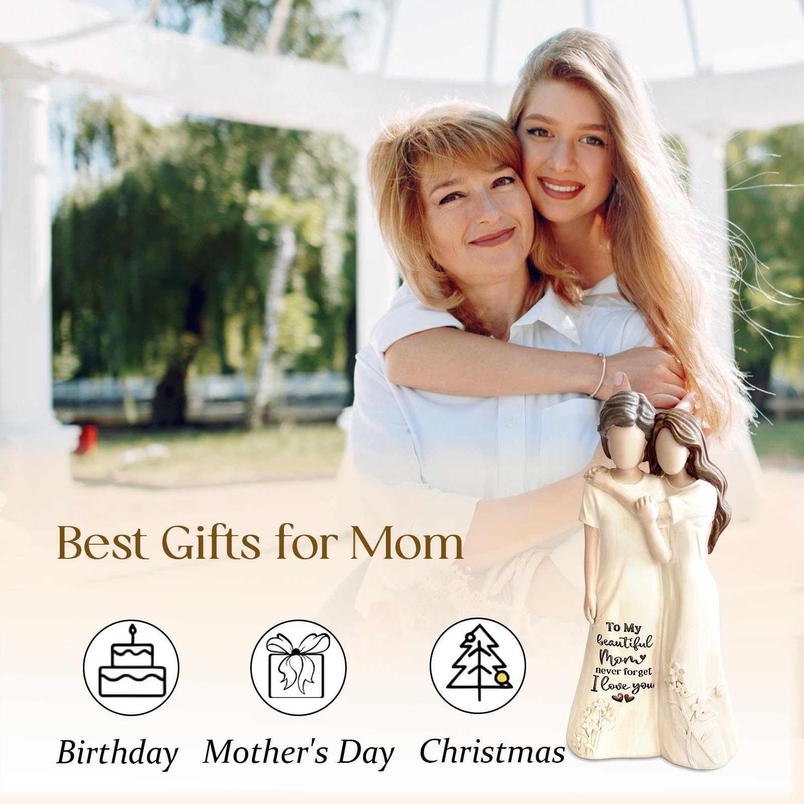 7.8 Inch Mom Birthday Mothers Day Gift Figurine Mother Daughter Statue