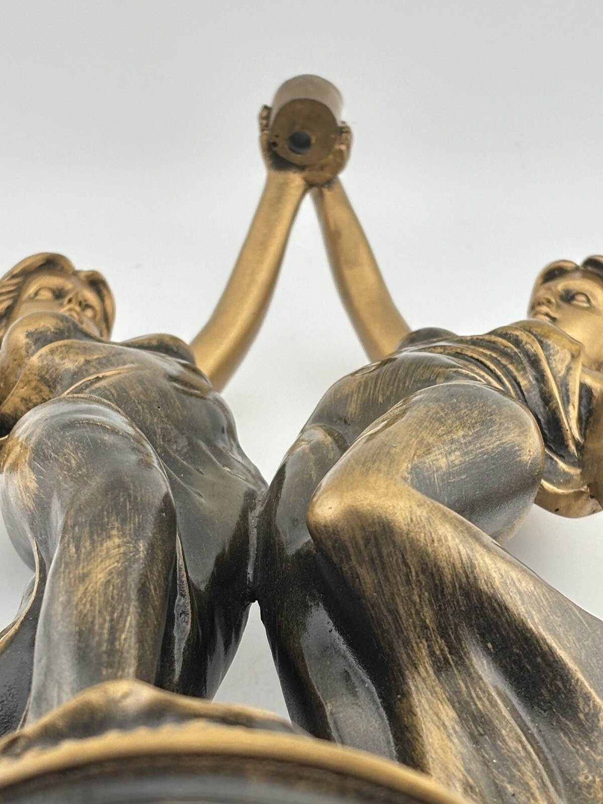 Art Nouveau Style Gold Gilt Resin Female Nymph Goddess Vintage Statue