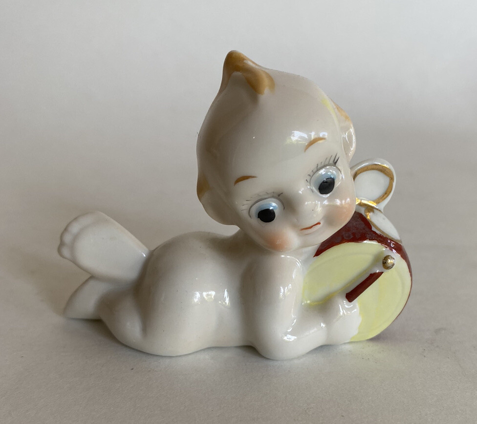 5pcs Vtg Kewpie Musician Figurines Japan Tuba-Violin-Cello-Drum-Mandolin