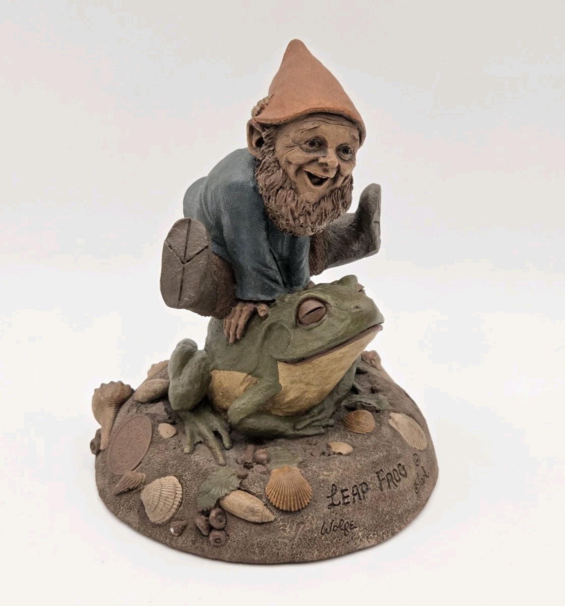 Vintage 1993 Cairn Studio Tom Clark & Tim Wolfe “Leap Frog” Gnome Figurine #81
