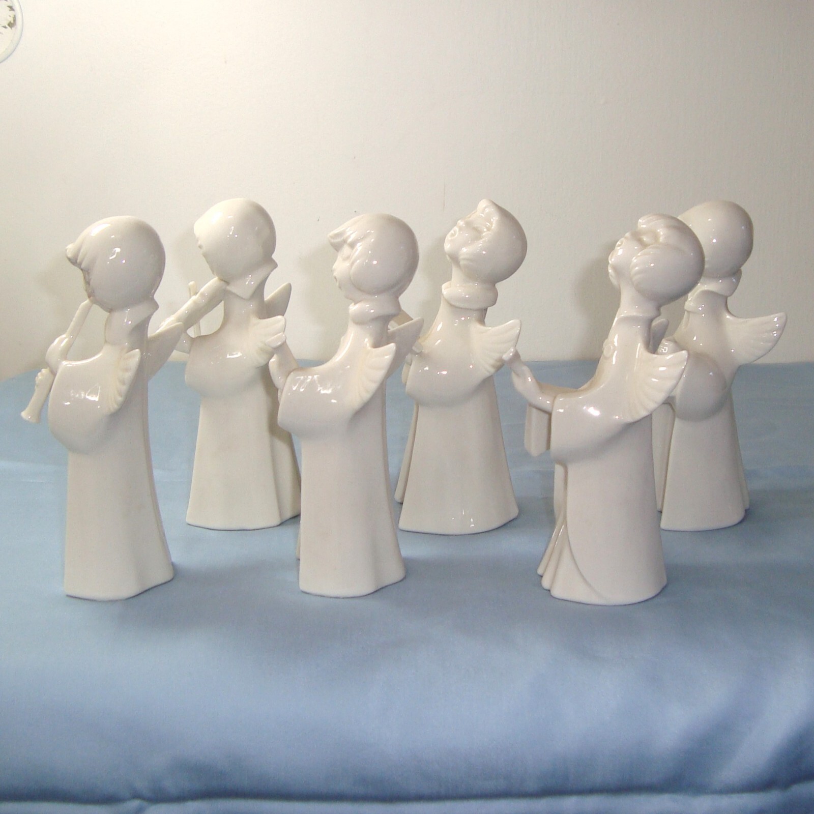 6 Vintage Dresden by Karl-Heinz Klette White Porcelain Angels Figurines Germany