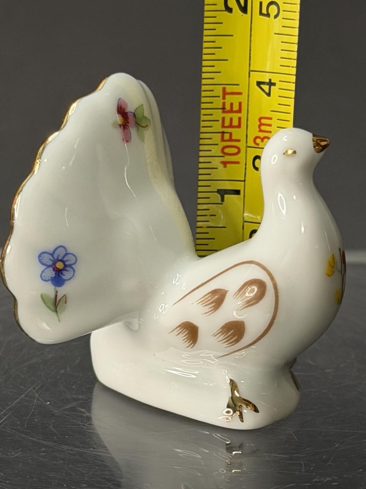 Limoges Castel France Porcelain Miniature Fan Tailed Dove Bird Figure