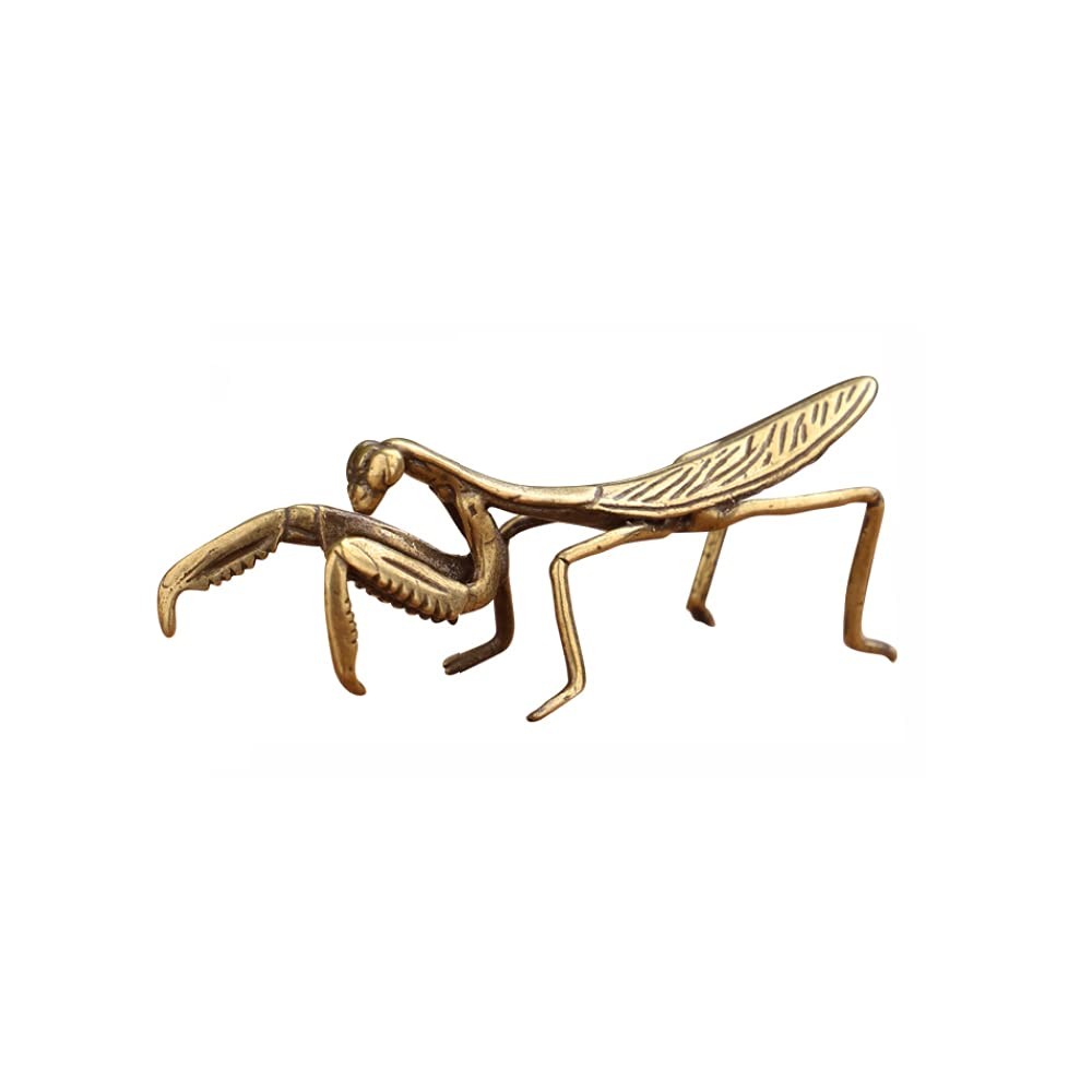 Copper Praying Mantis Feng Shui Brass Statue Animal Insect Garden Sculpture