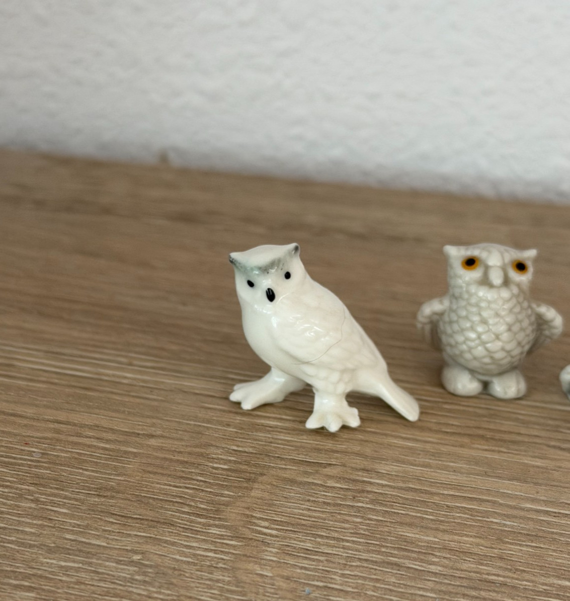 VTG Lot of 4 Miniature Owls Figurines Porcelain Bug House & Misc.