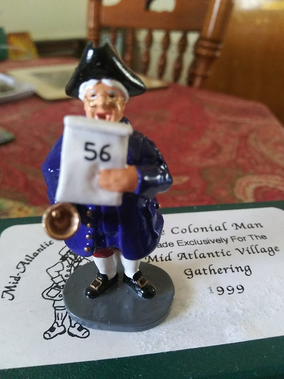 Mid Atlantic Village 1999 Gathering “The Colonial Man” Painted Metal Figure 2.5″