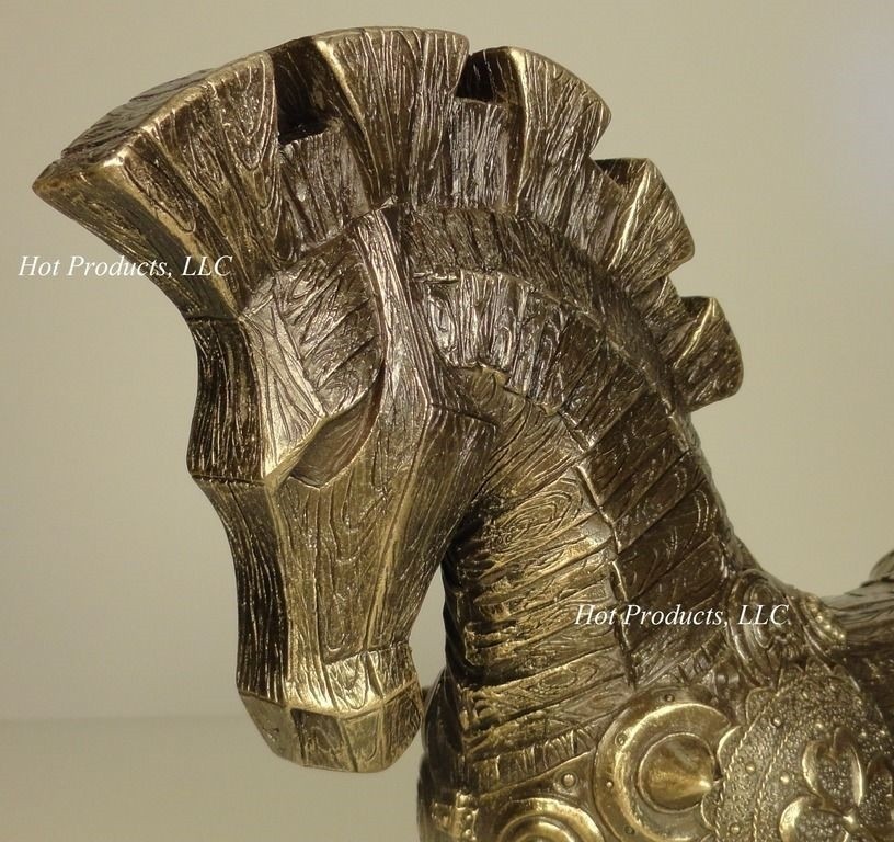 11″ Trojan Horse Battle of Troy Greek Mythology Statue Sculpture Bronze Finish
