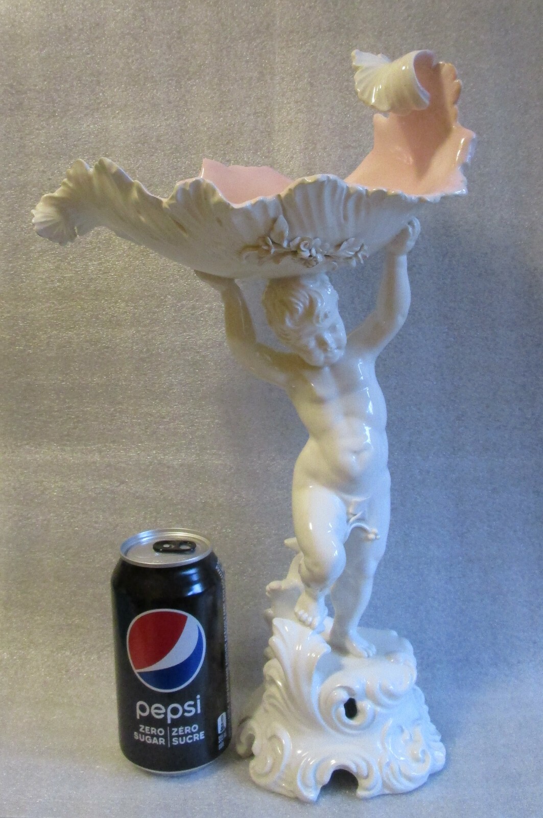 Vtg Italy Signed White Ceramica Bianca Sculpture Capodimonte Style Putti Cherub