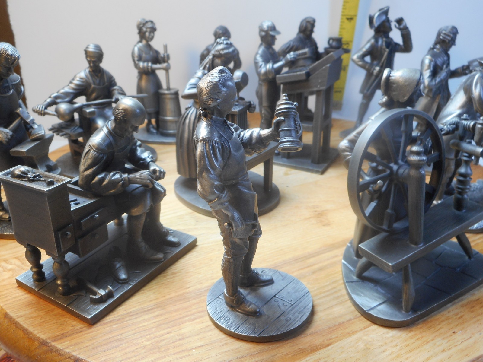 1974 FRANKLIN MINT People of Colonial America Pewter Figurines Complete Set
