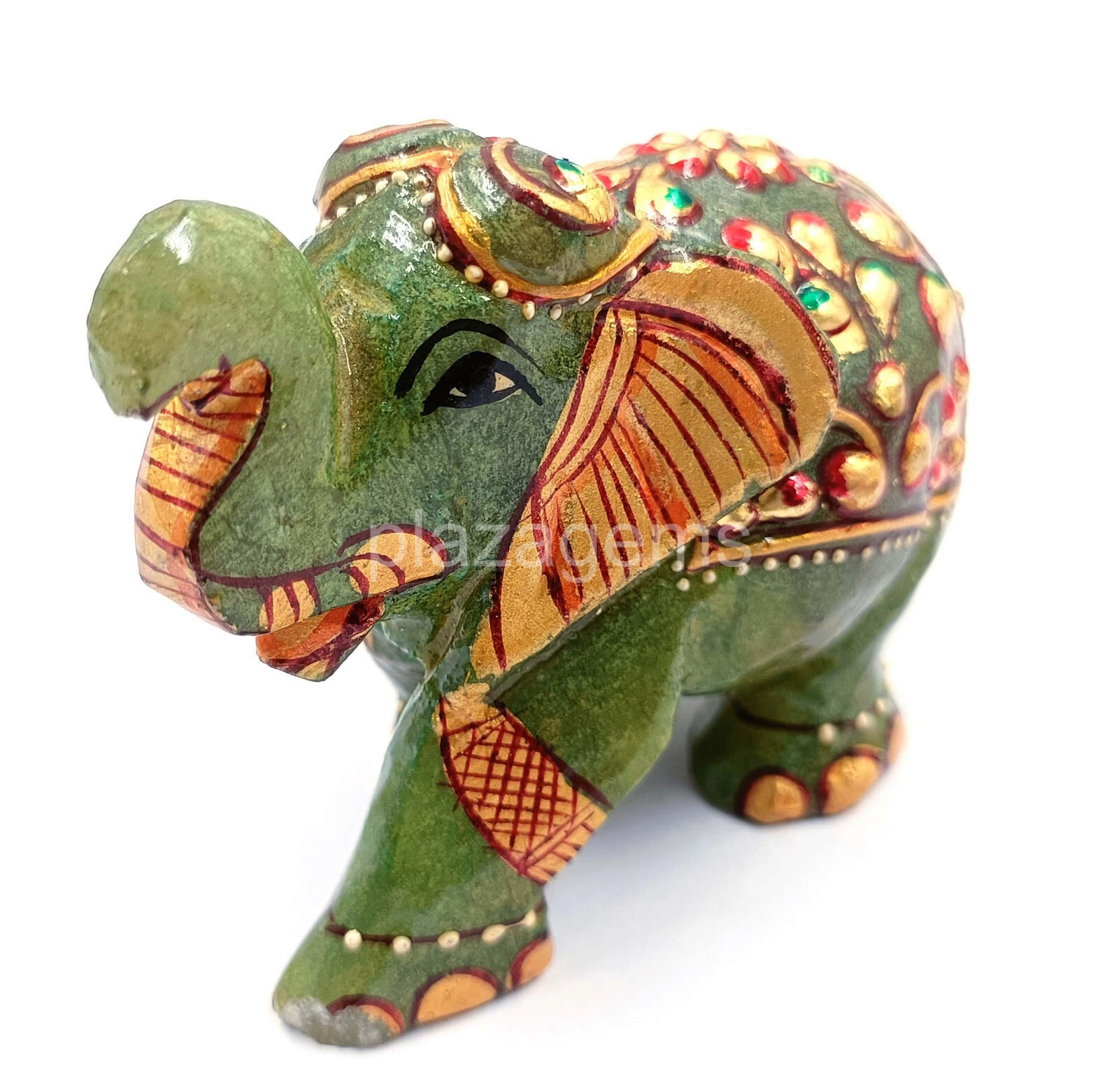 Natural Green Jade Handcrafted Elephant –500Ct Gemstone Decorative Sculpture k