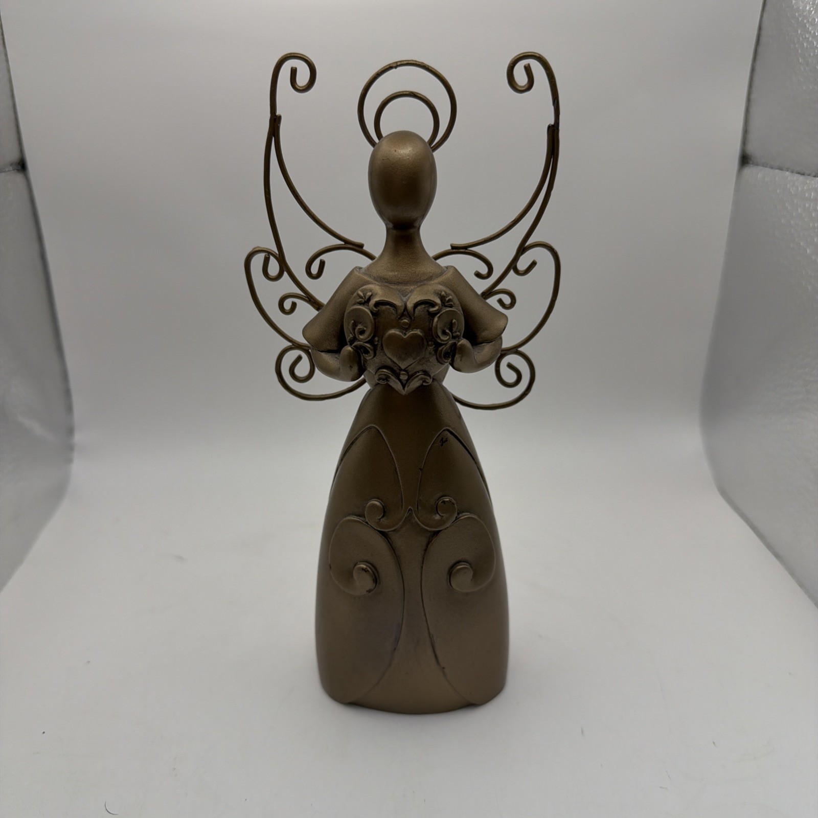 Second Nature Bronze Colored Heavy Metal “Adoration-Gold” Angel Heart Filigree