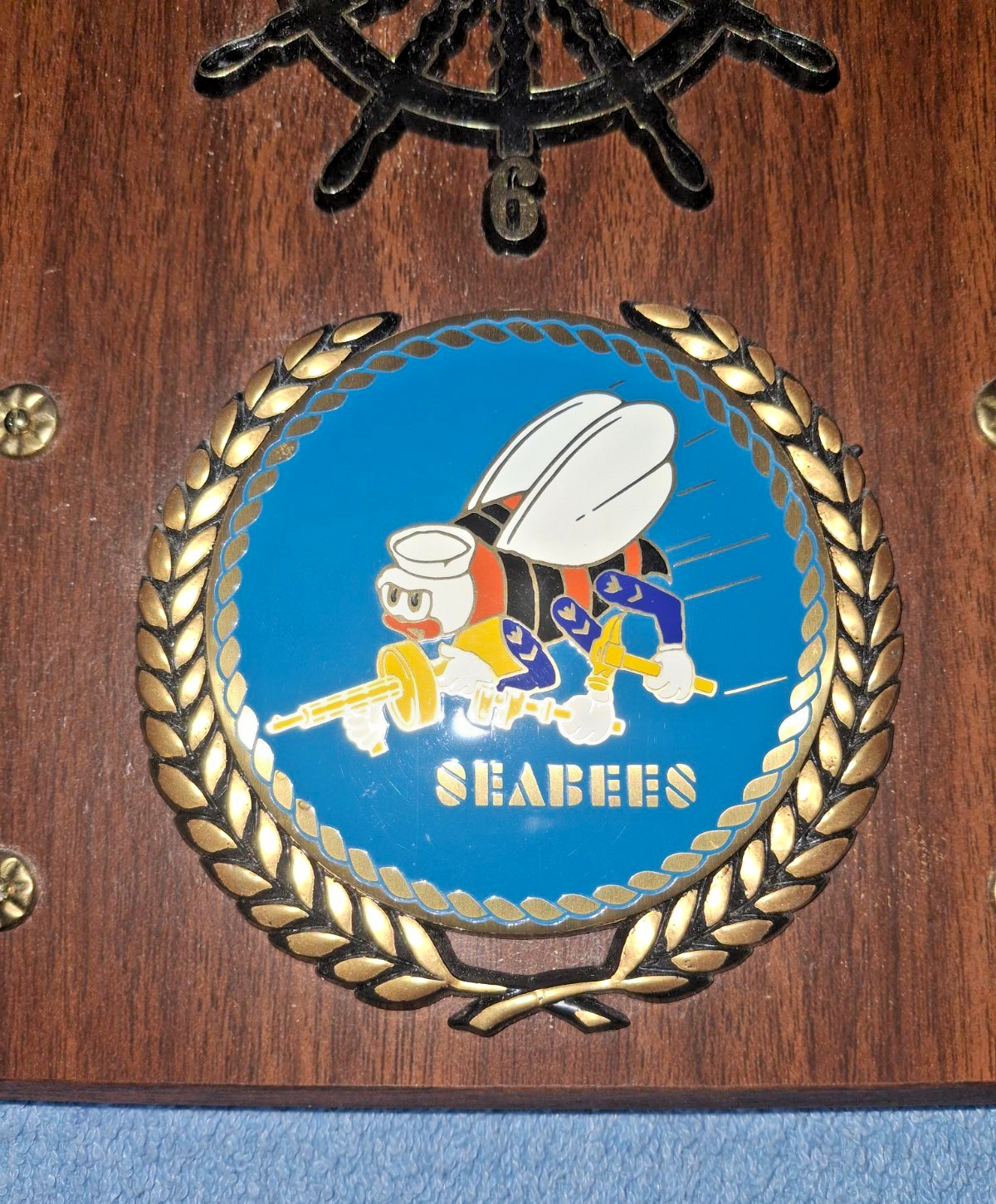 United States Navy Seabees Construction Military Wall Plaque – Intarsia Art
