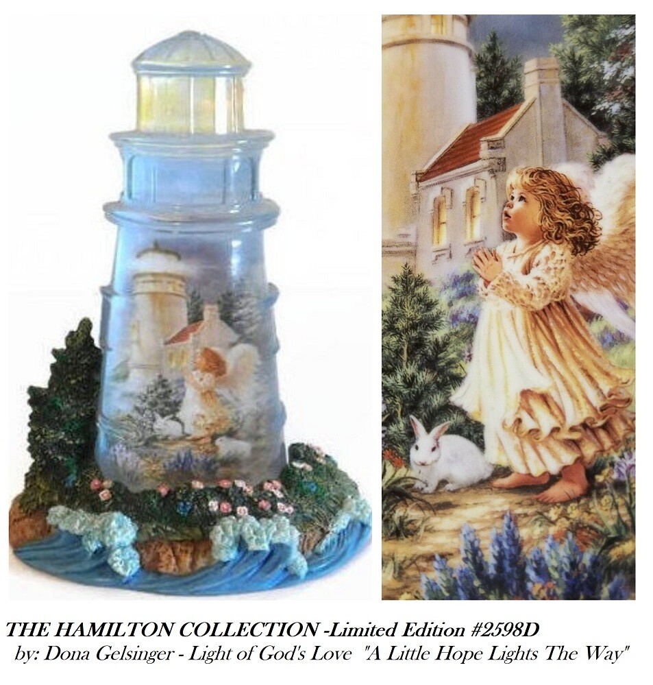 SOLD..Dona Gelsinger A Little Hope Lights The Way Hamilton Collection Religious