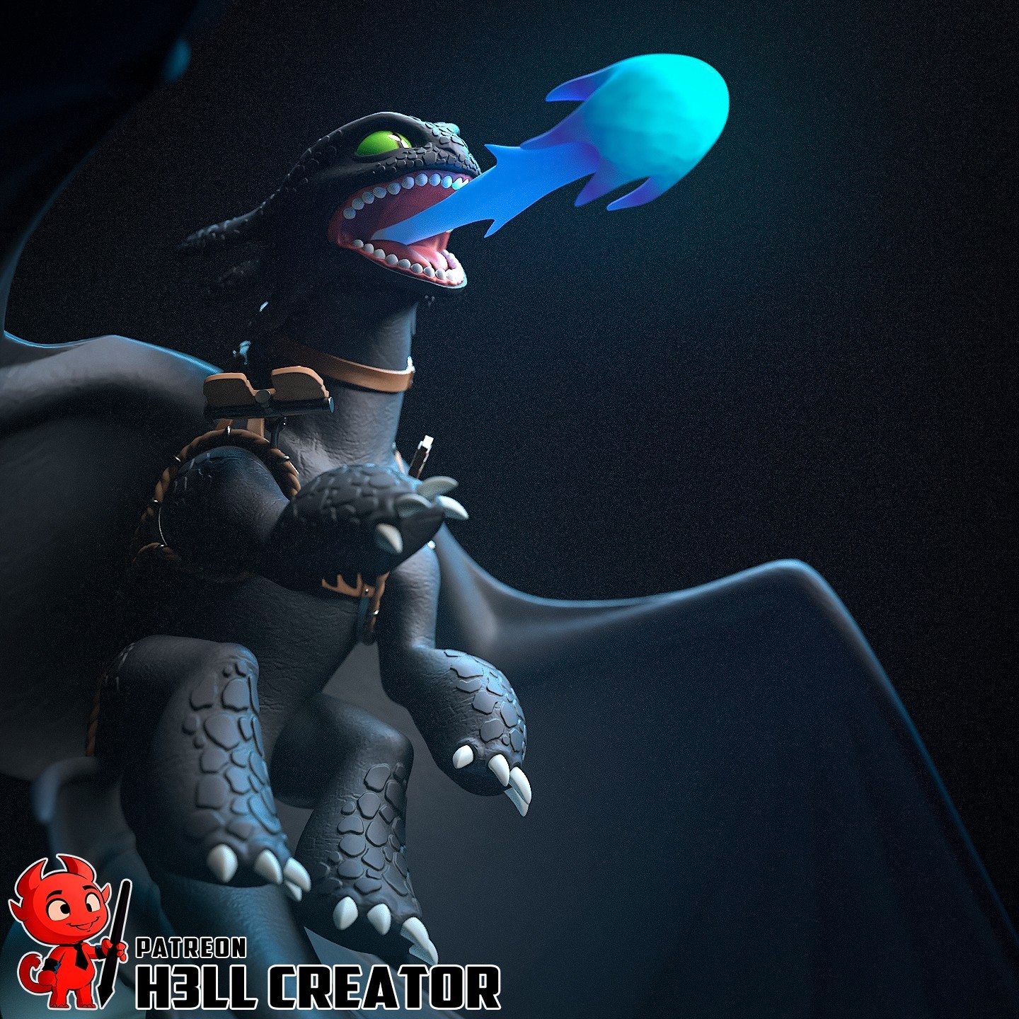 Toothless-How to Train Your Dragon 1/32 Scale Statue 3DPrint Model Kit Unpainted
