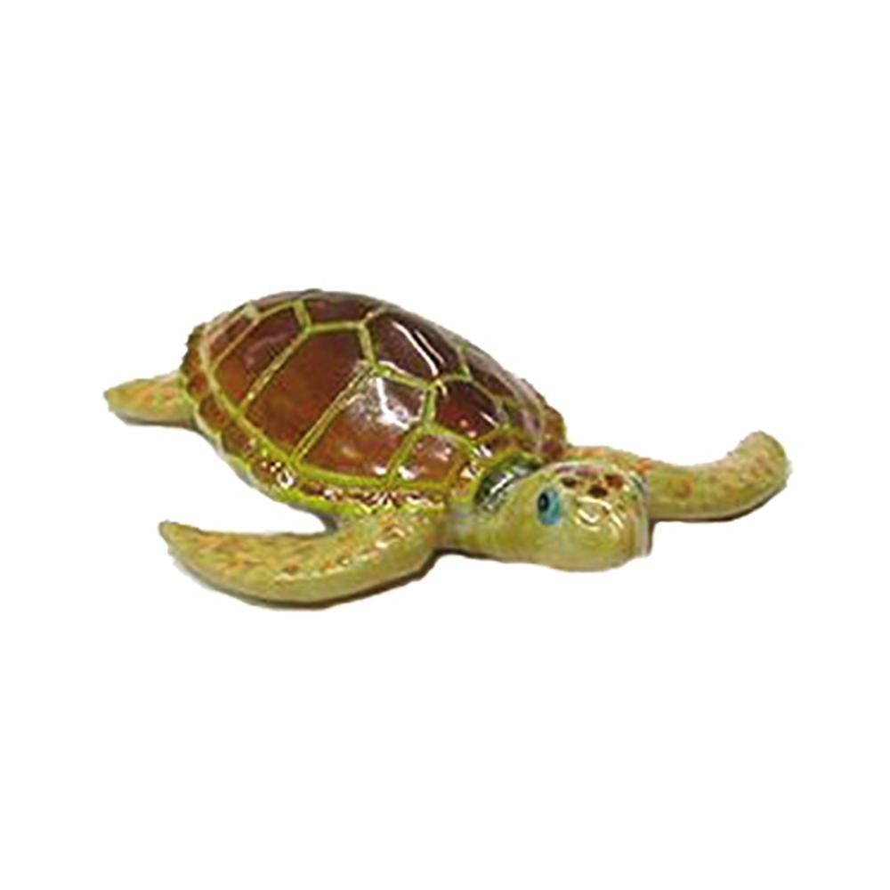 Northern Rose Loggerhead Sea Turtle Home Decor – Miniature Porcelain Figurine