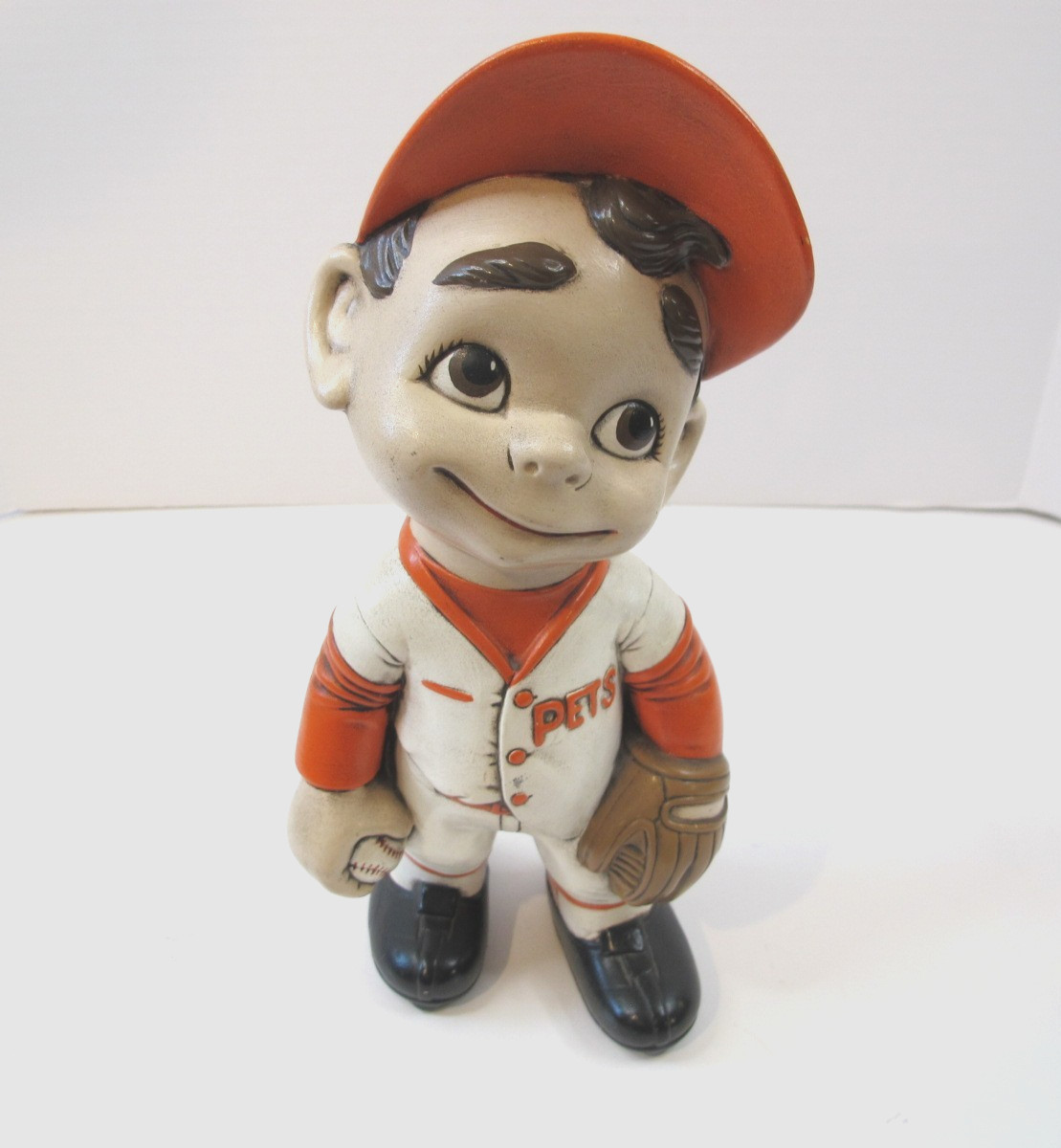 Vintage 70’s Atlantic Mold Ceramic Smiley Boy Baseball Player Pets