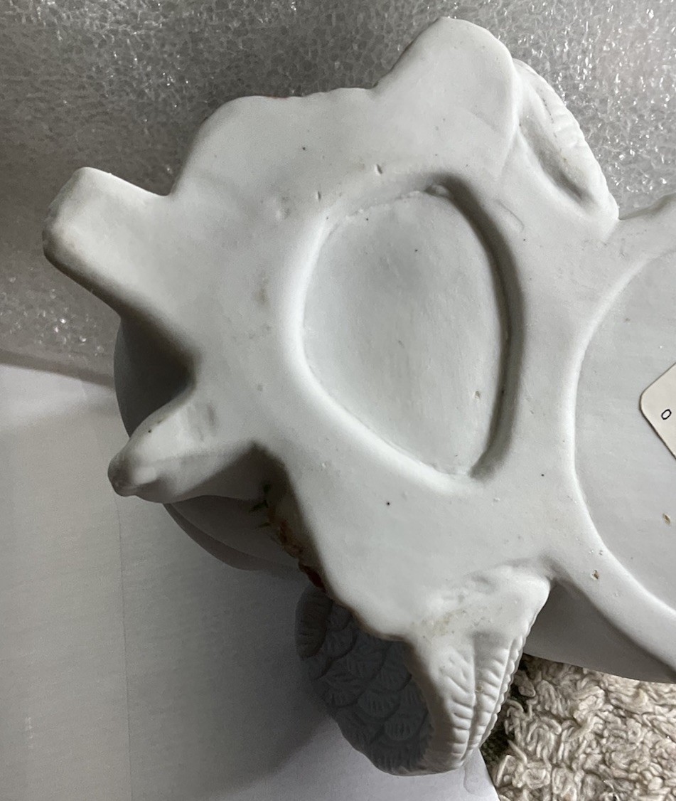 Cherub Angel 3 In. Bisque Porcelain Planter/ Candle Holder Shabby Chic NWOT