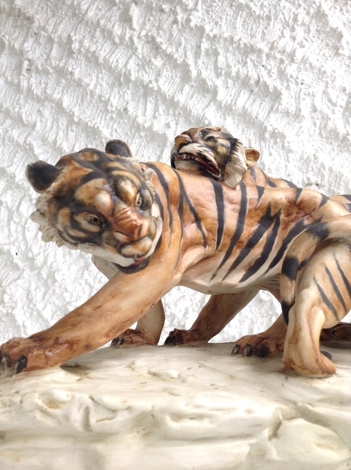 RARE GUIDO CACCIAPUOTI TIGERS LIMITED ED 54/500 PORCELAIN SCULPTURE FIGURINE