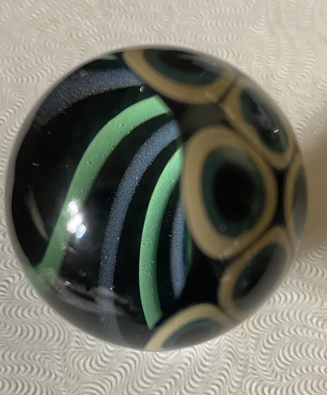 Douglas Ferguson Original Handblown Collectible Marble 28 mm “Two Tone Vortex”
