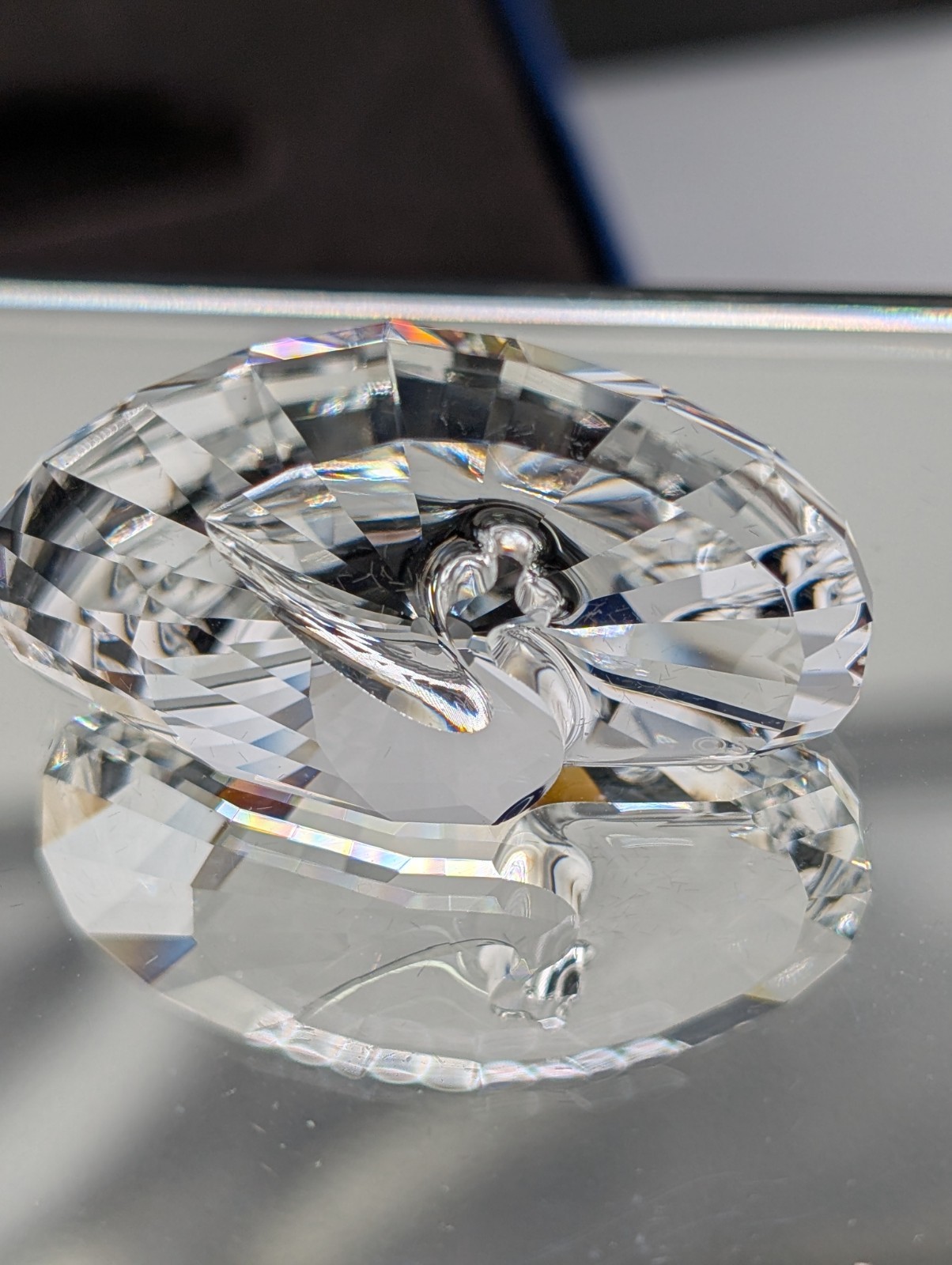 New~SCS~SWAROVSKI~**PEACOCK PAPERWEIGHT**~1 5/8″ Tall~AUSTRIA~Box~COA
