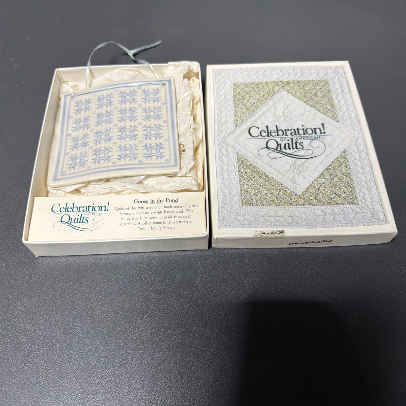 Celebration of American Quilts Hanging Tile new in orig. box 4″ x 4″ porcelain