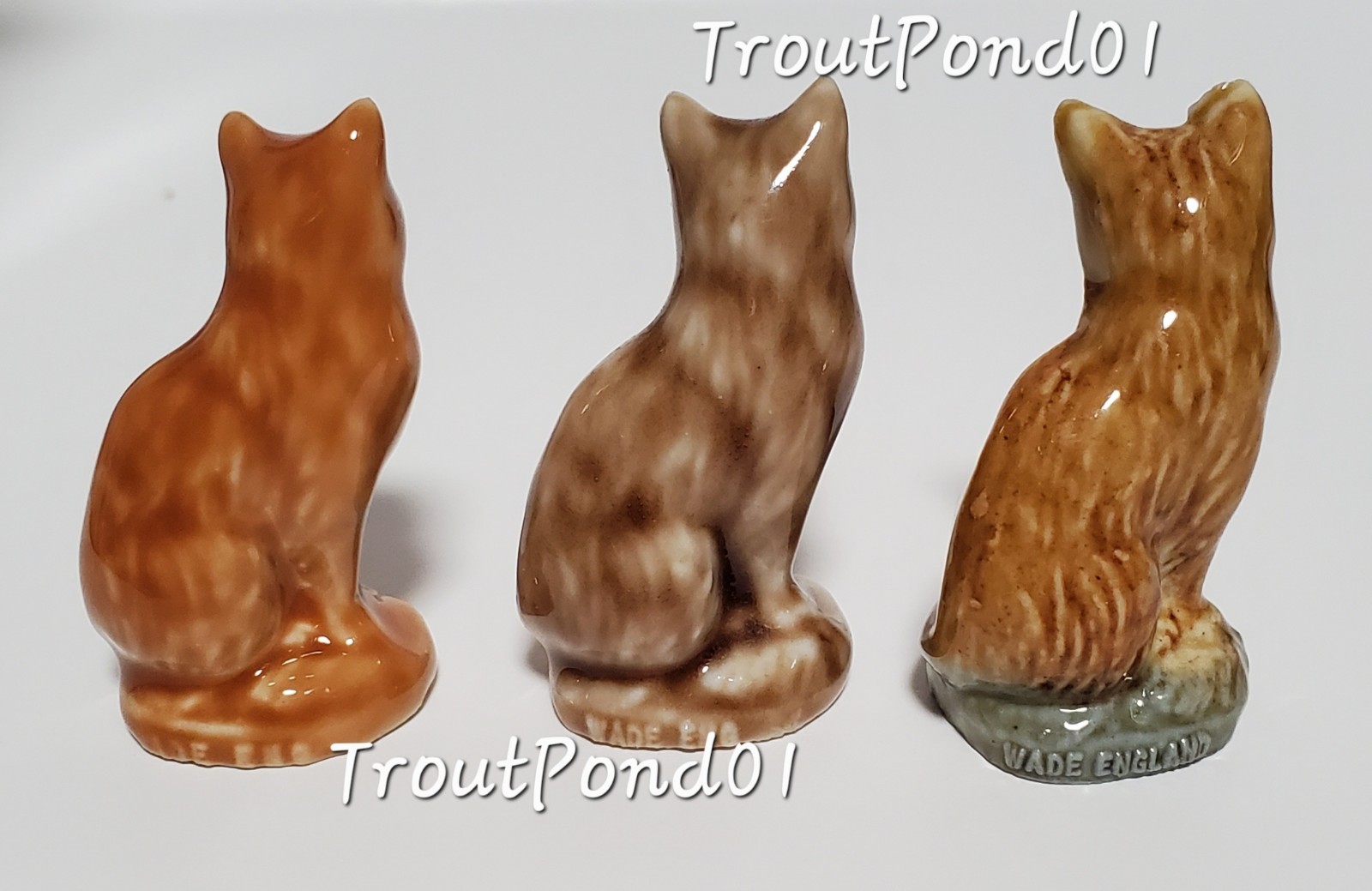 Wade Whimsies Cat Porcelain Figurines RARE Ginger KS Wader LE 1977 #38 Tom Smith