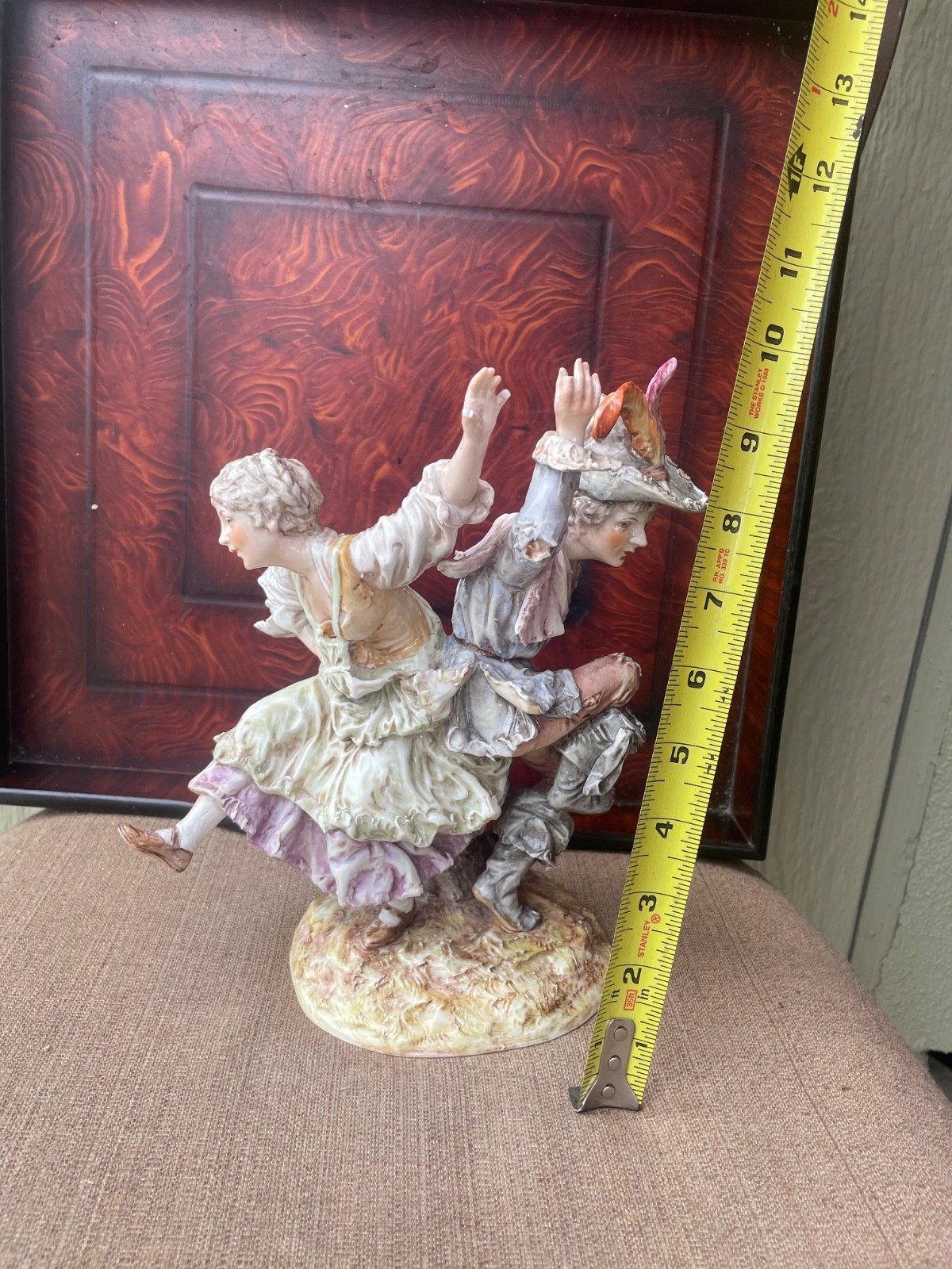 MEISSEN – DRESDEN ? Porcelain Dancing Peasant Couple Made In Germany 10″x8″