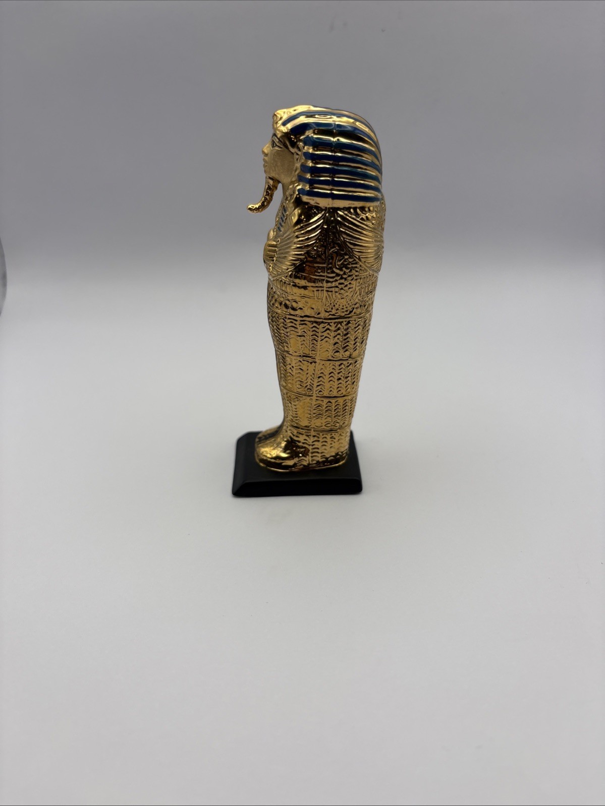 Franklin Mint Egyptian Sarcophagus Figurine Gold-Tone Pharaoh 4” Thailand