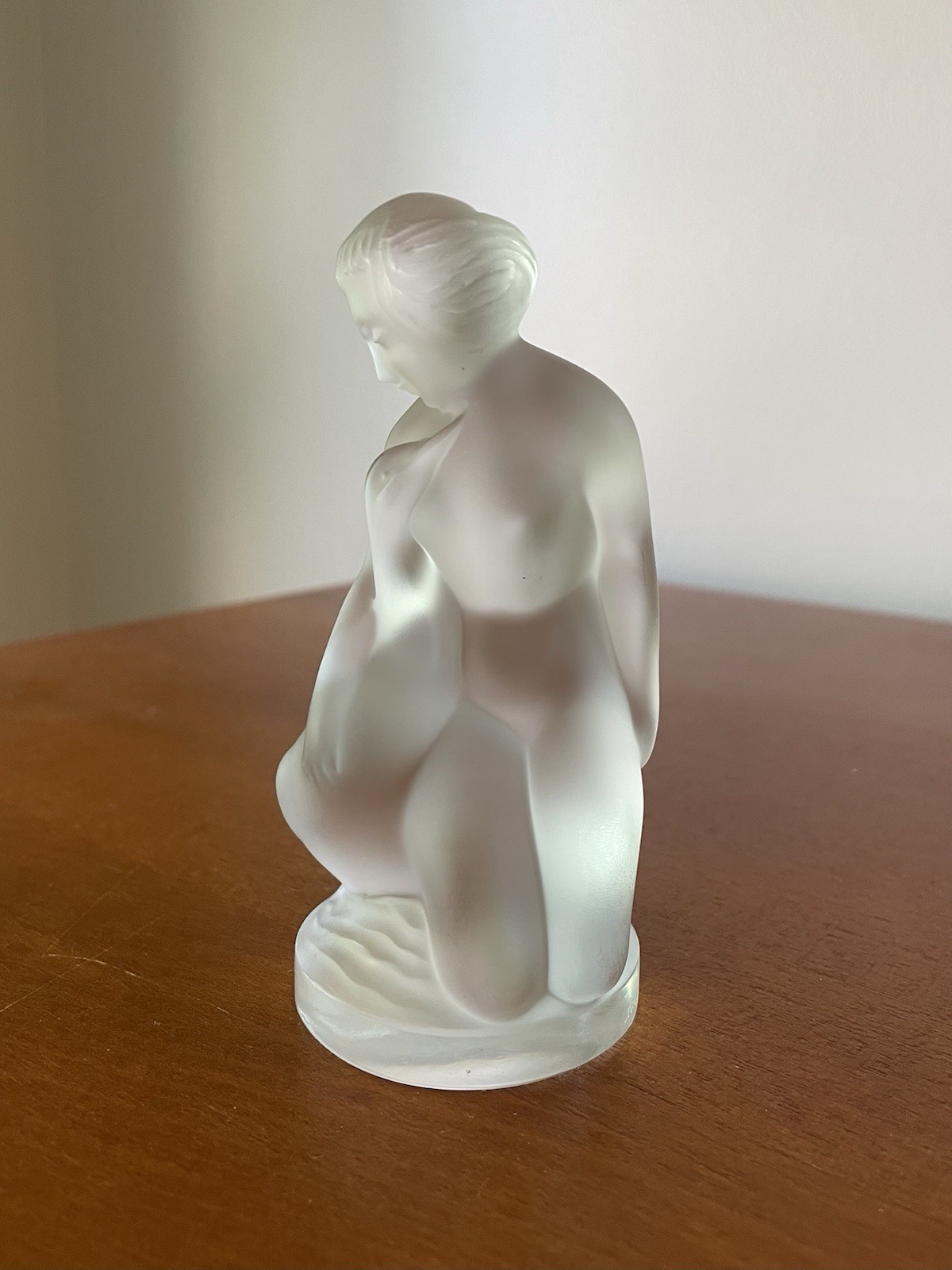 Lalique France Leda and the Swan Satin Frosted Glass Crystal Figurine Signed