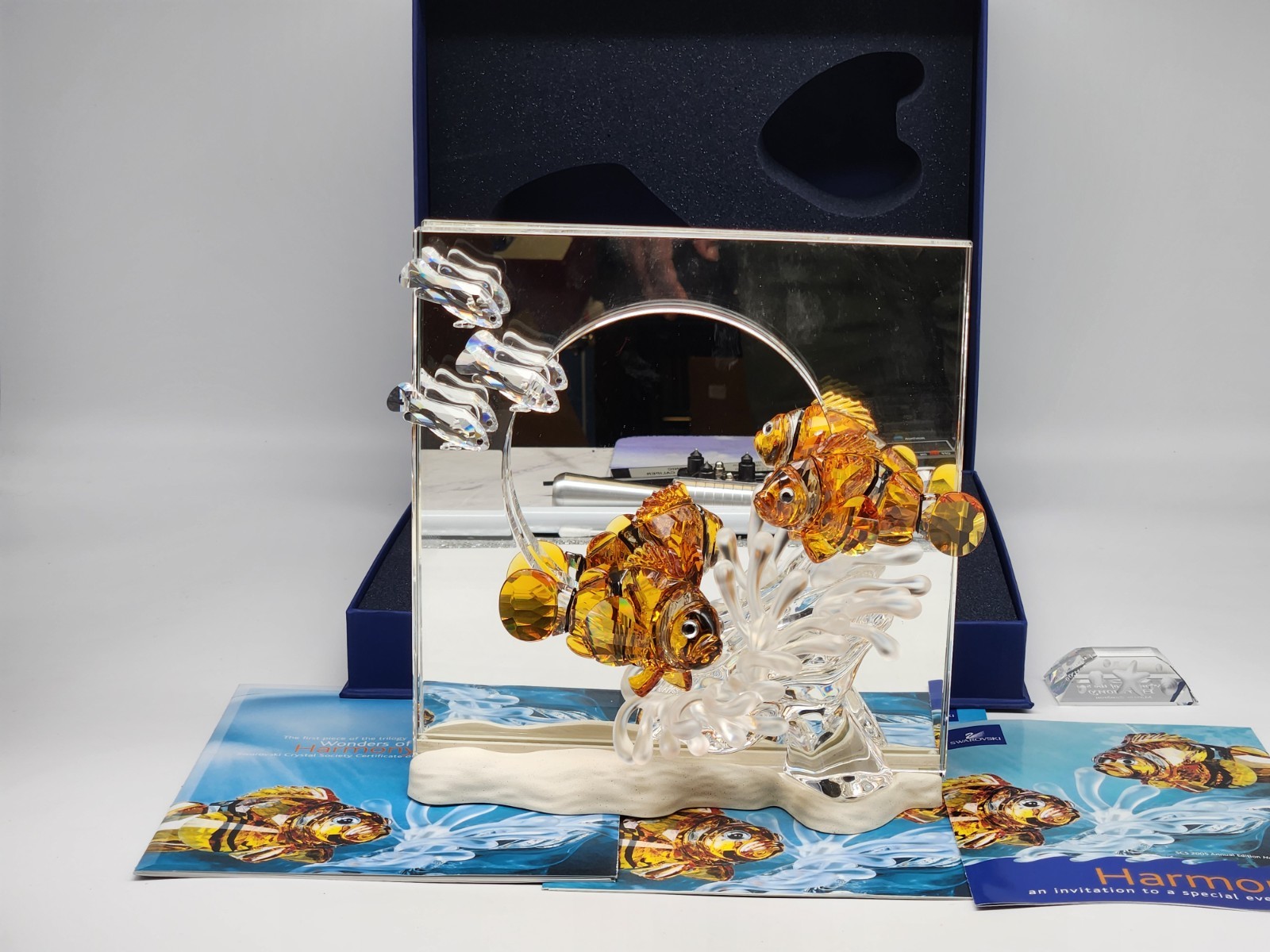 Swarovski Wonders Of The Sea Color Clown Fish HARMONY w Original Box and Plaque