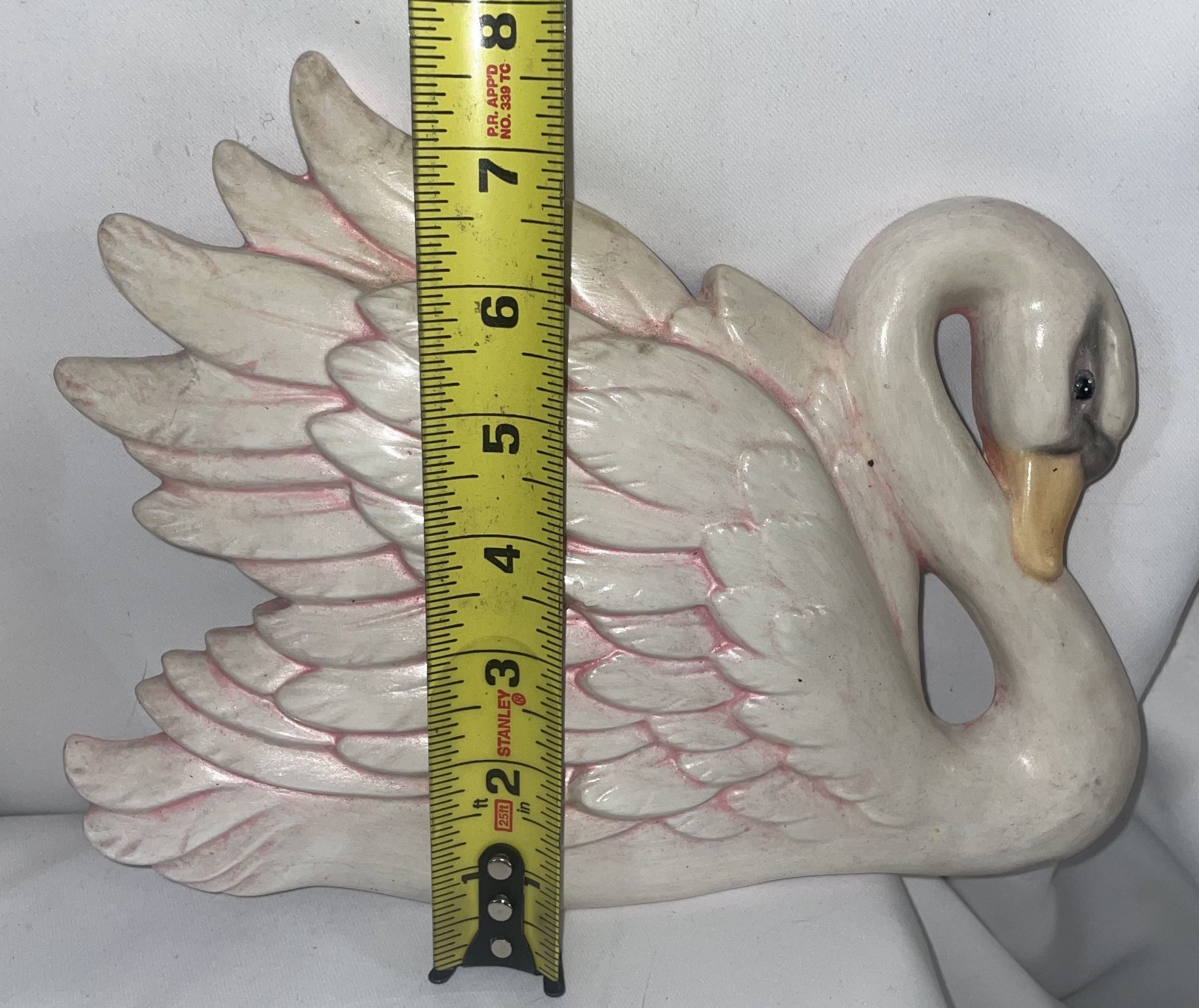 Miller Studios Chalk Ware Set Of 3 Swan Wall Plaques 2 Pink 1 Blue 6 1/2 “