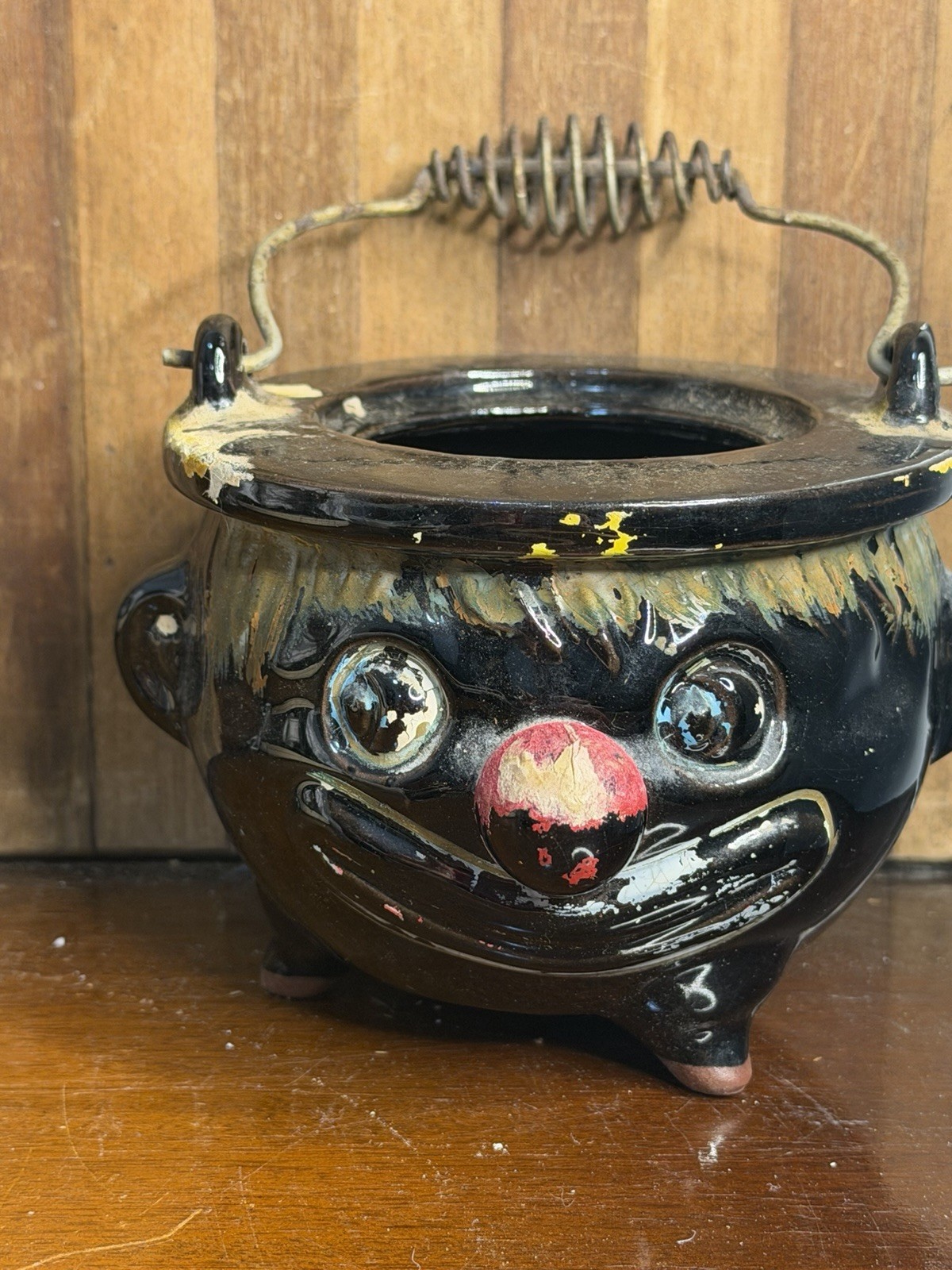 Thames Redware Clown Face 1940′-1950’s From Japan Antique Vtg No Lids Set 3 #069