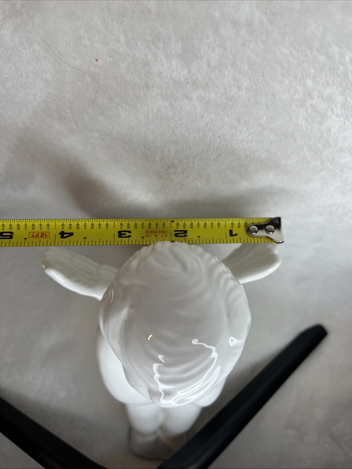Vintage White Ceramic Praying Angel Figurine Cherub Shelf Decor Glossy Finish