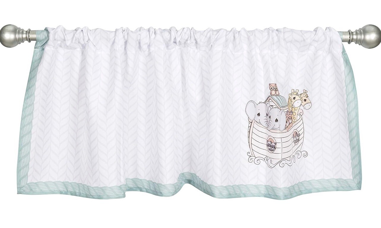 Precious Moments Noah’s Ark Window Valance for Toddler Baby Boy 60”x15” Unisex