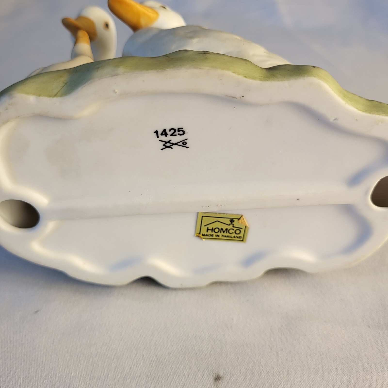 Vintage HOMCO Porcelain Goose Family, Mama, Papa and Baby Cottagecore