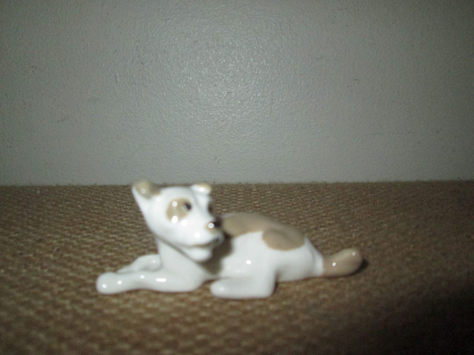 Vintage Russian Porcelain LOMONOSOV Small Figurine Terrier Dog Marked USSR