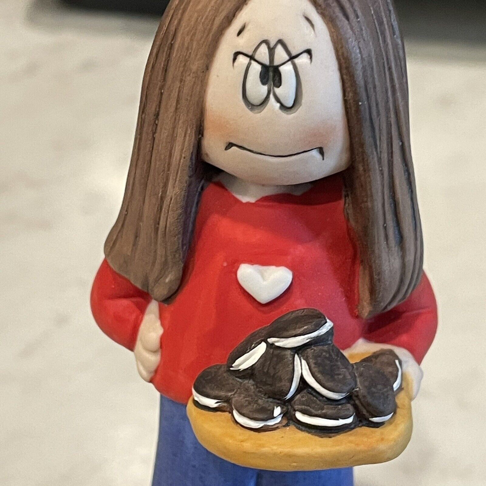 Vintage Figurine Ceramic Hand Painted Comic Cathy Guisewite Newspaper Nostalgic