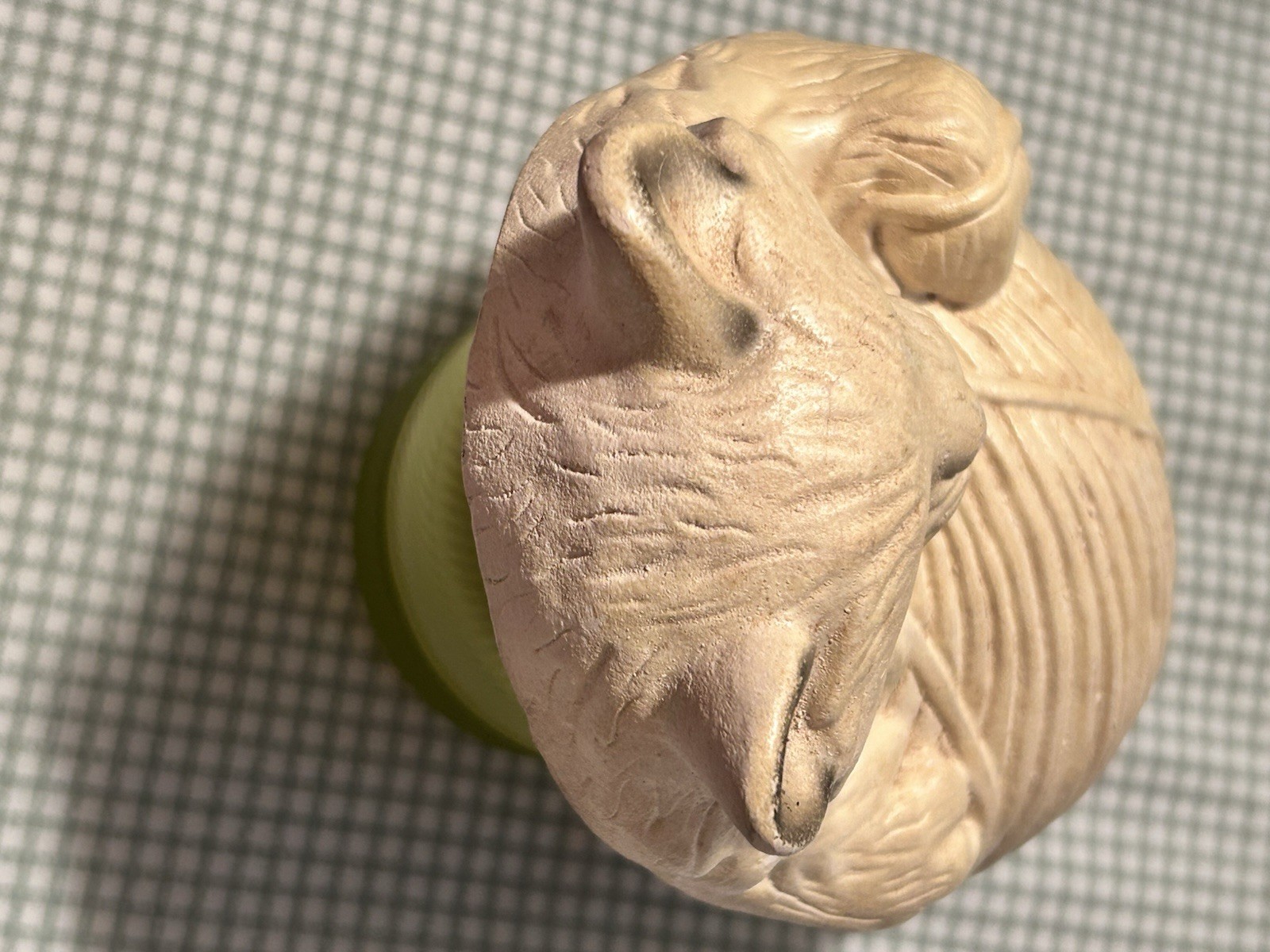 Vintage Chalkware Cat String Holder Excellent Condition