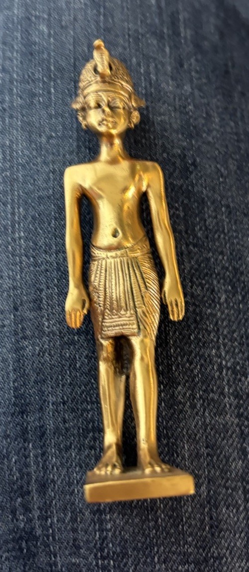 MMA King Tut Figurine Egyptian Brass 1989 Vintage Metropolitan Museum Of Art
