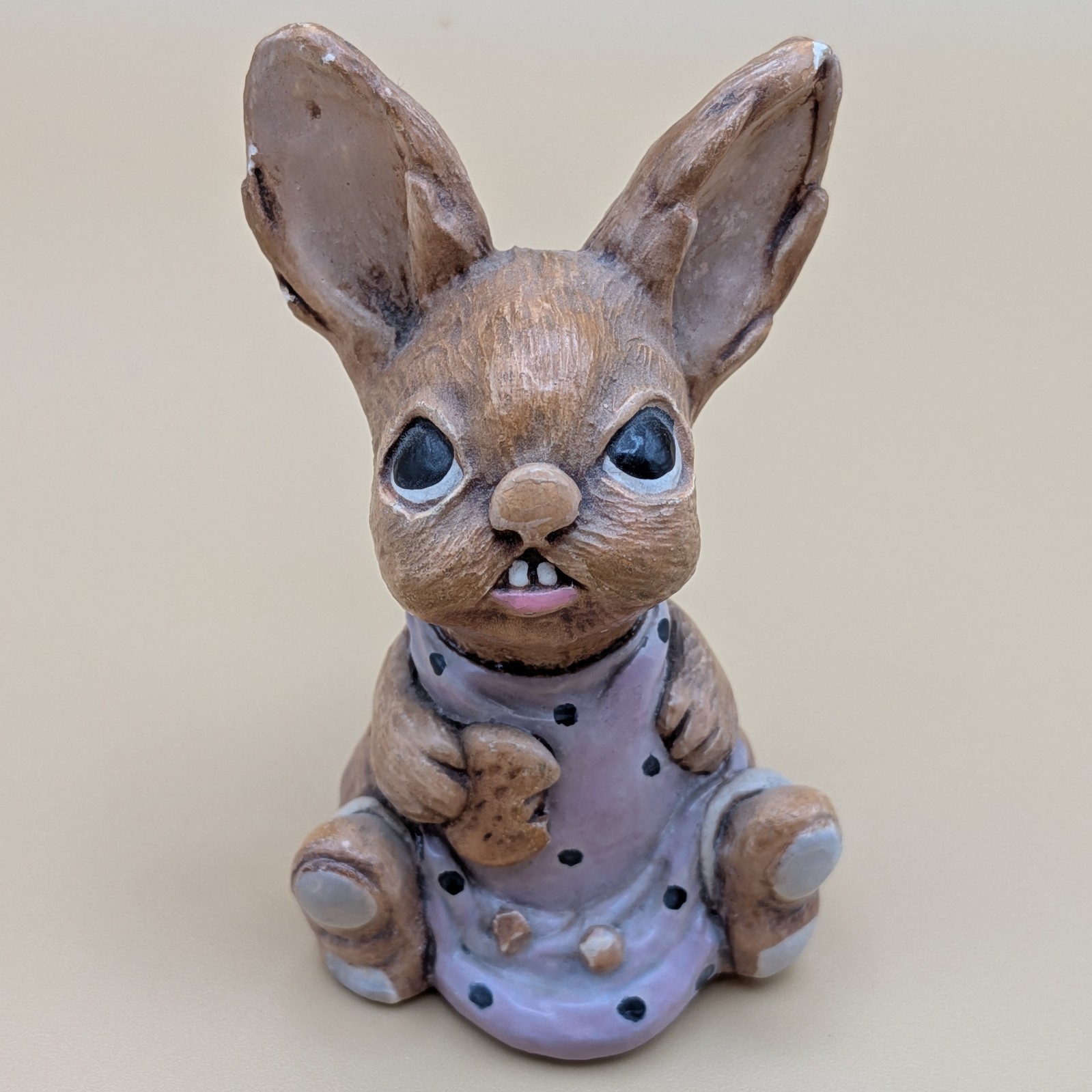 Pendelfin Two Crumb Midge Lavendar Rabbit Vtg Figurine Stoneware Made In England